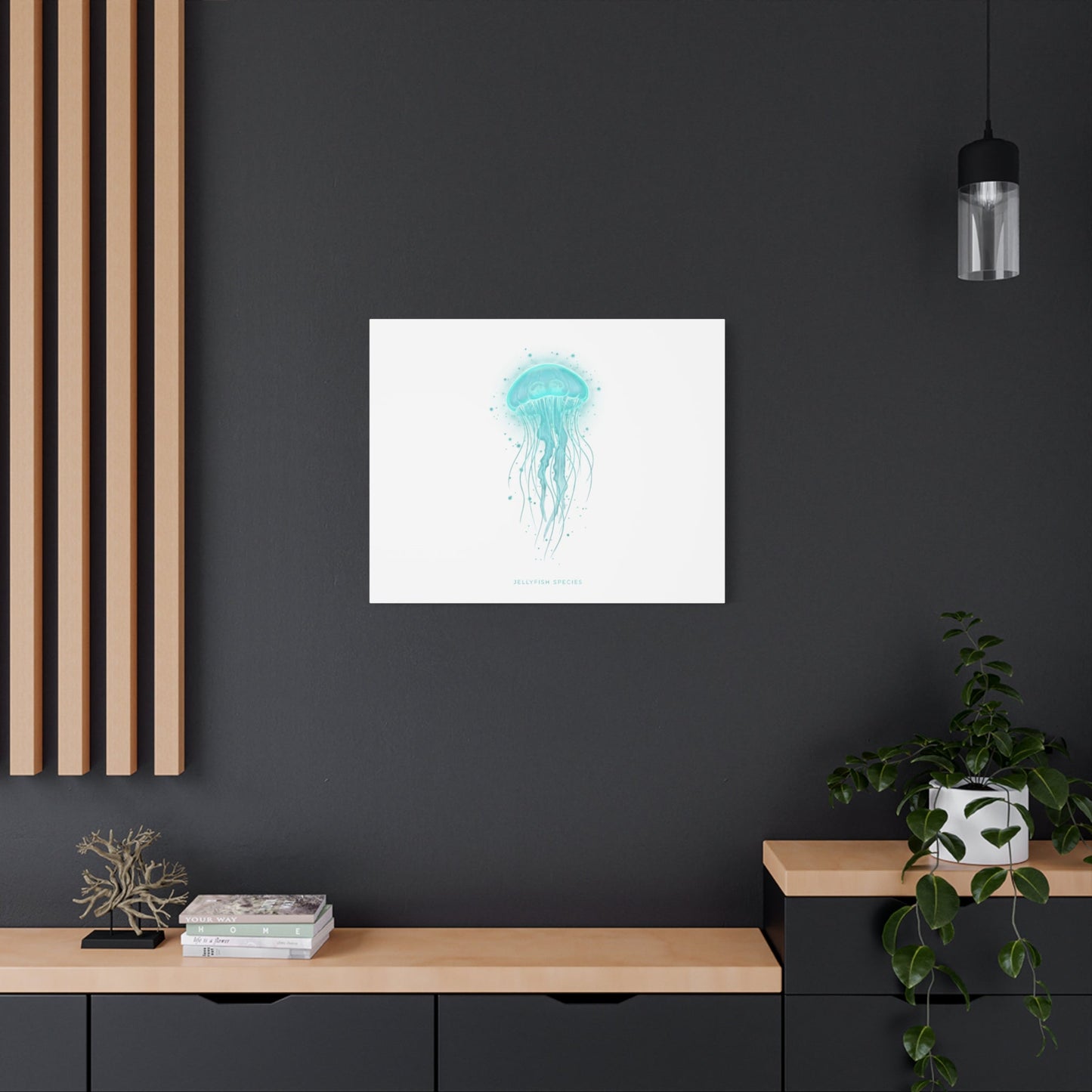 Bioluminescent Jellyfish Canvas | Glow Blob Design, Deep Sea Aesthetic - Atlas of Imaginary Worlds