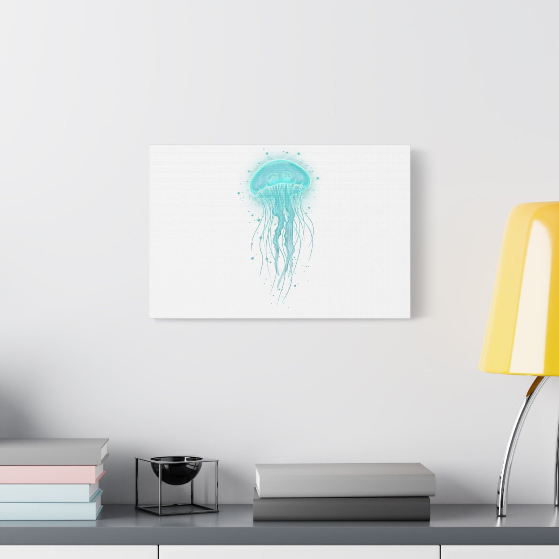 Bioluminescent Jellyfish Canvas | Glow Blob Design, Deep Sea Aesthetic - Atlas of Imaginary Worlds