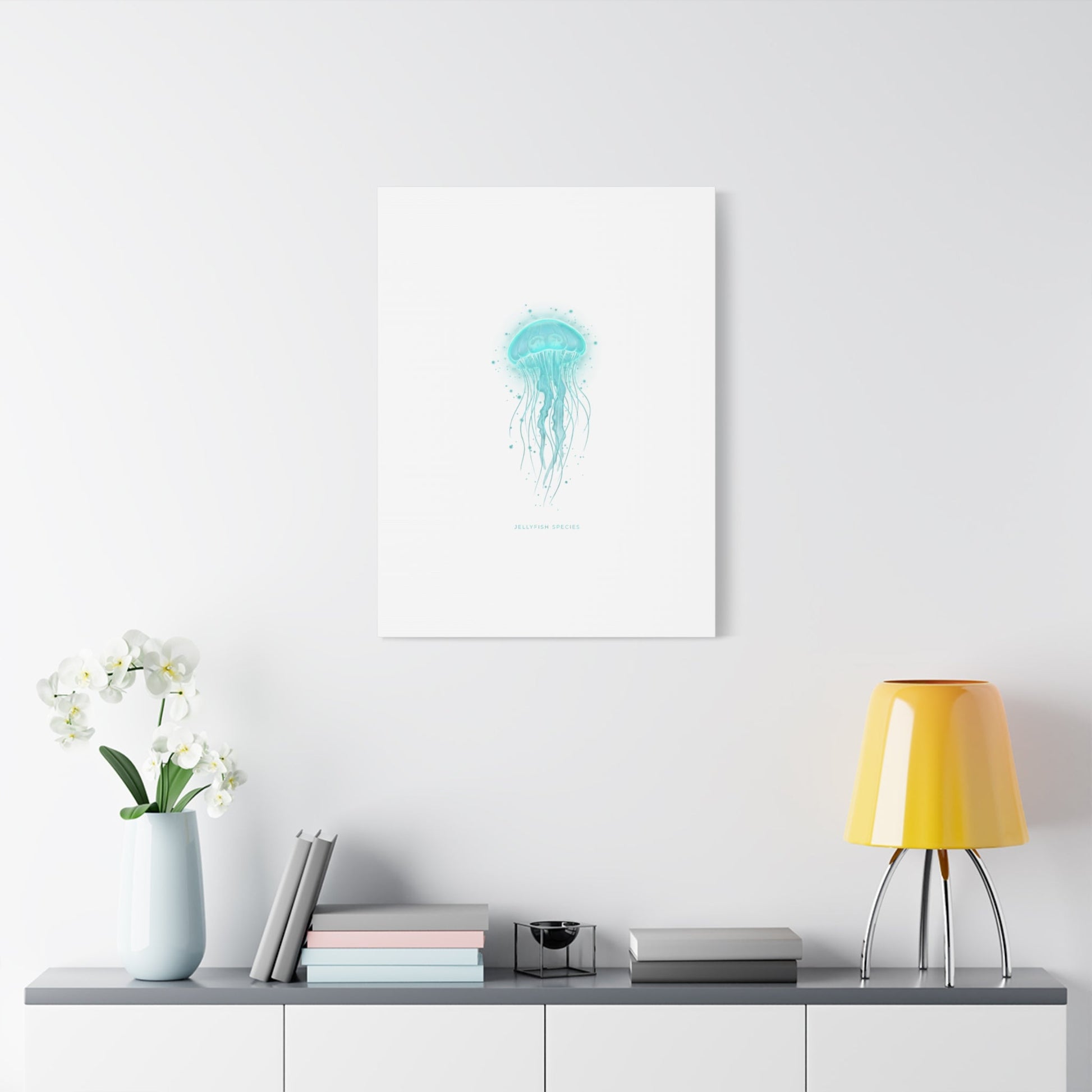Bioluminescent Jellyfish Canvas | Glow Blob Design, Deep Sea Aesthetic - Atlas of Imaginary Worlds