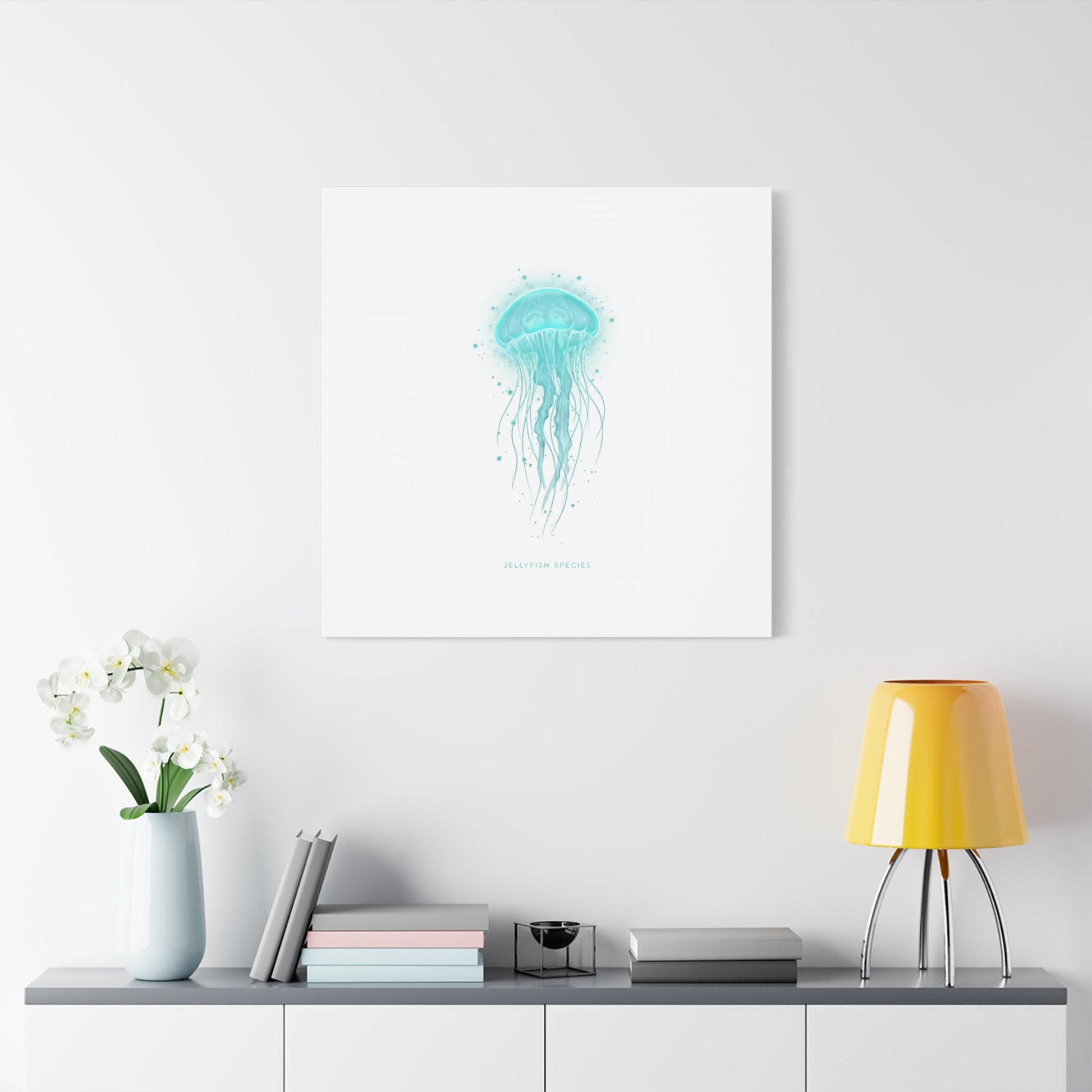 Bioluminescent Jellyfish Canvas | Glow Blob Design, Deep Sea Aesthetic - Atlas of Imaginary Worlds