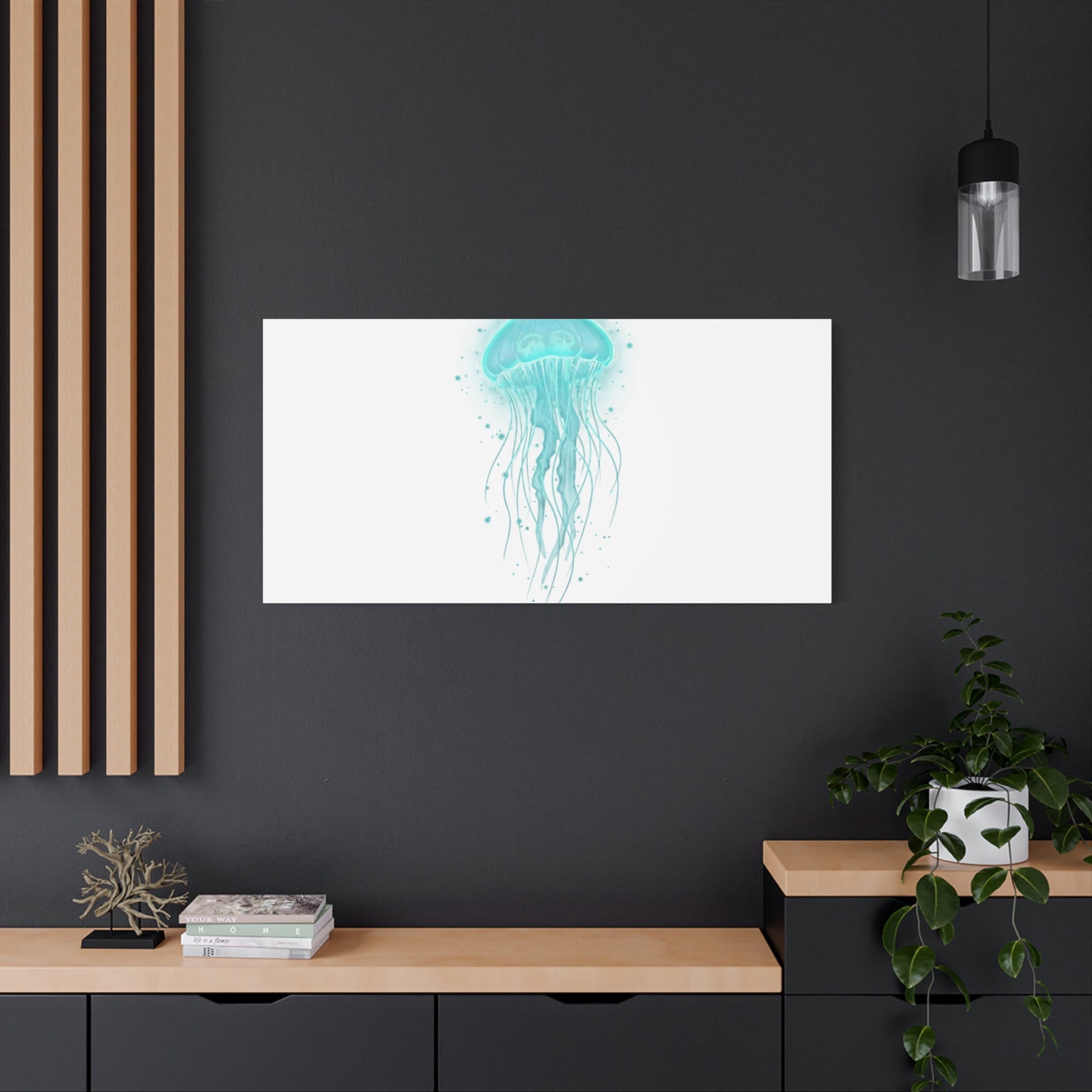 Bioluminescent Jellyfish Canvas | Glow Blob Design, Deep Sea Aesthetic - Atlas of Imaginary Worlds