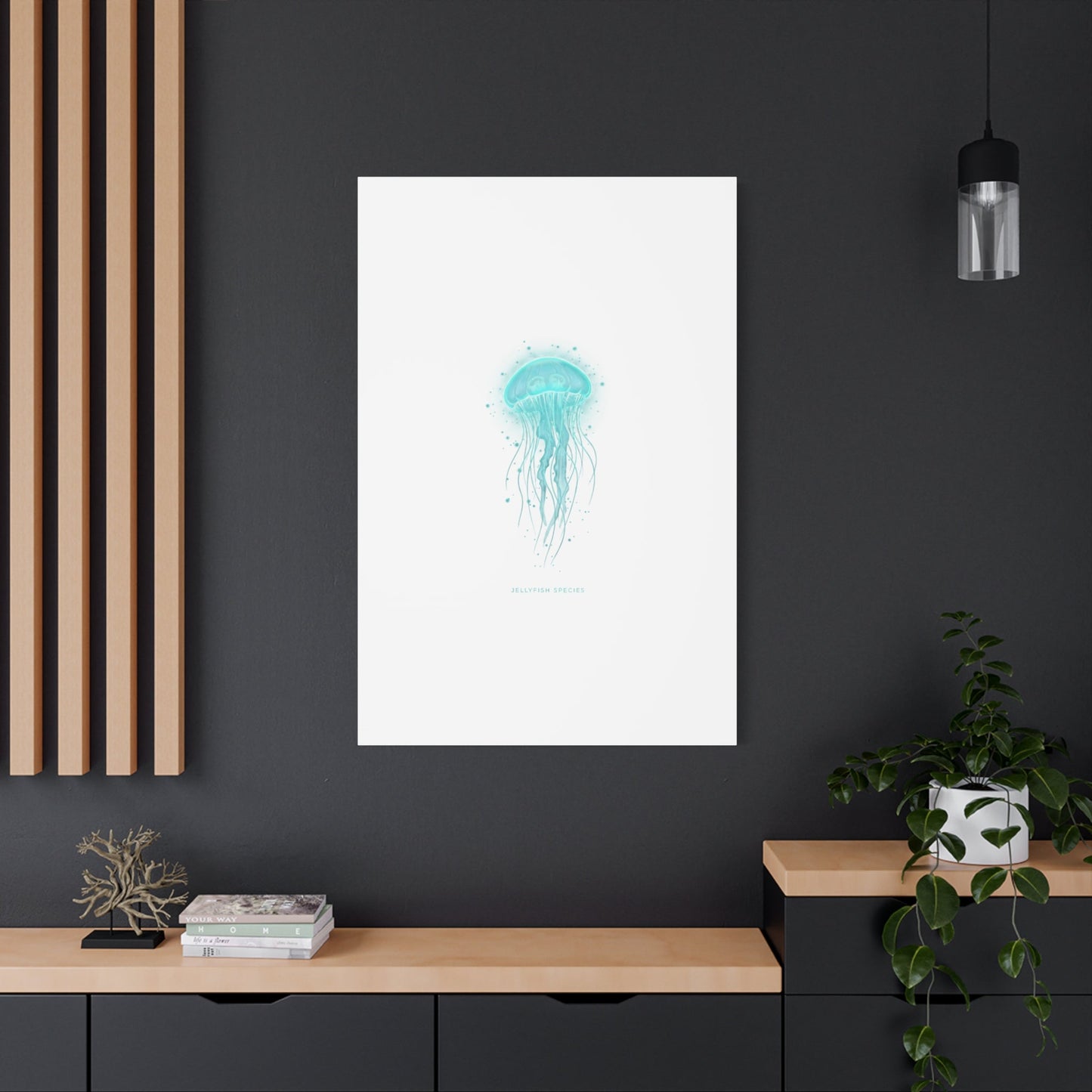 Bioluminescent Jellyfish Canvas | Glow Blob Design, Deep Sea Aesthetic - Atlas of Imaginary Worlds