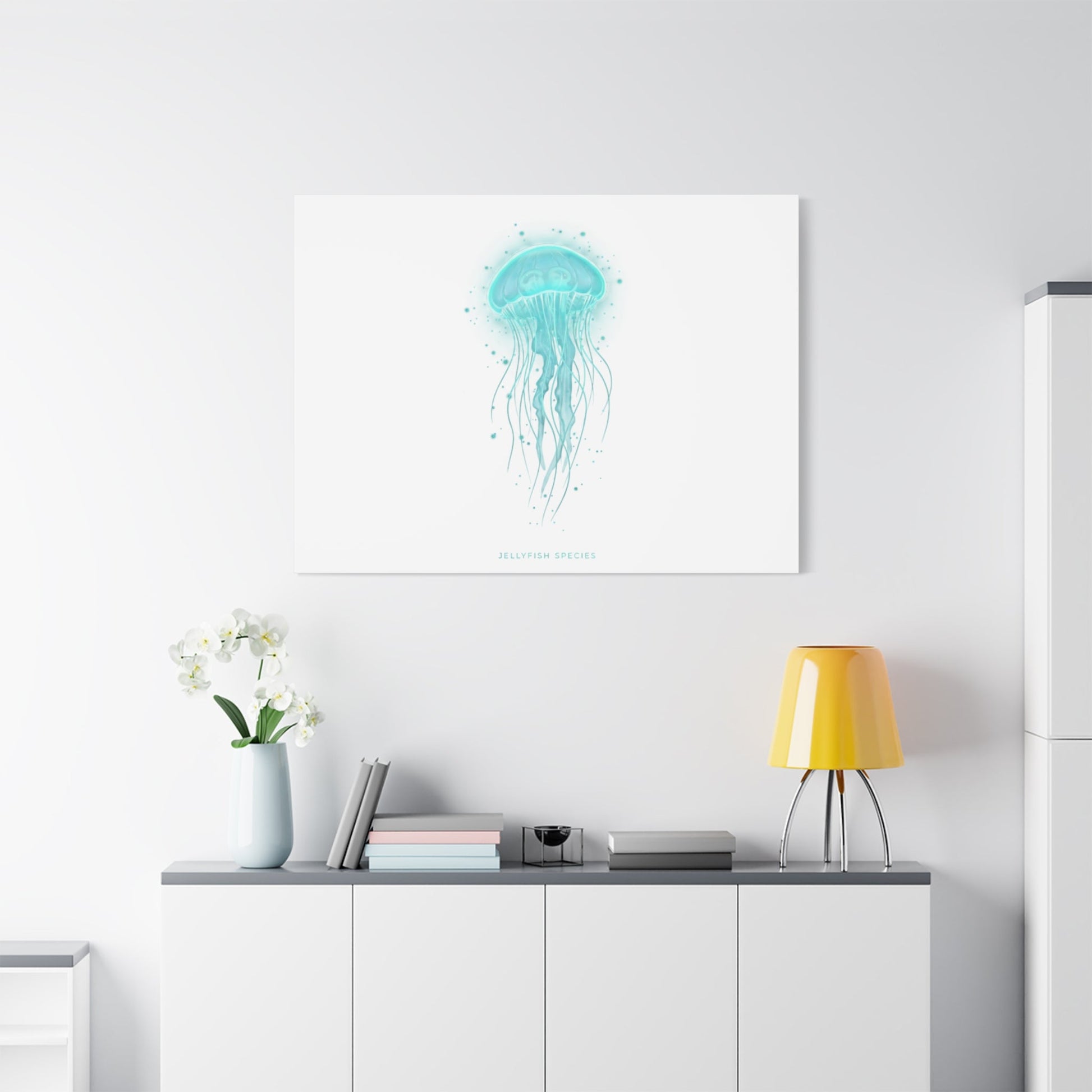 Bioluminescent Jellyfish Canvas | Glow Blob Design, Deep Sea Aesthetic - Atlas of Imaginary Worlds