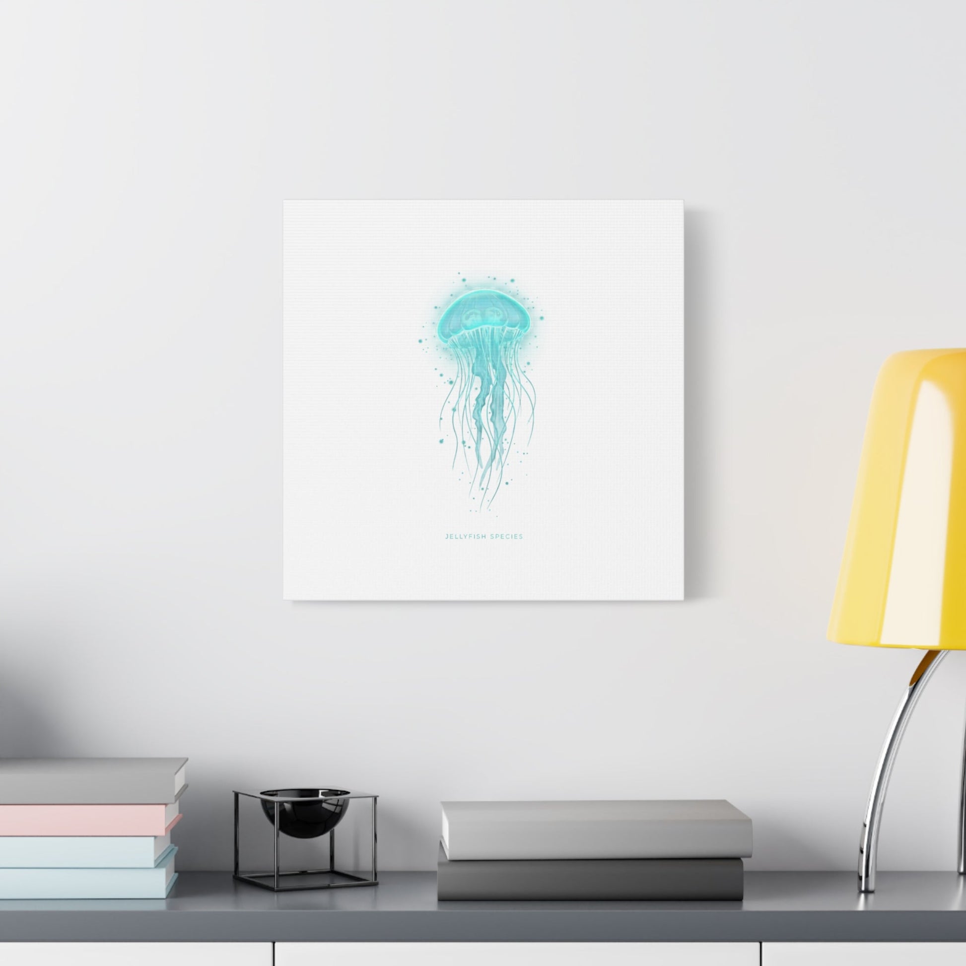Bioluminescent Jellyfish Canvas | Glow Blob Design, Deep Sea Aesthetic - Atlas of Imaginary Worlds