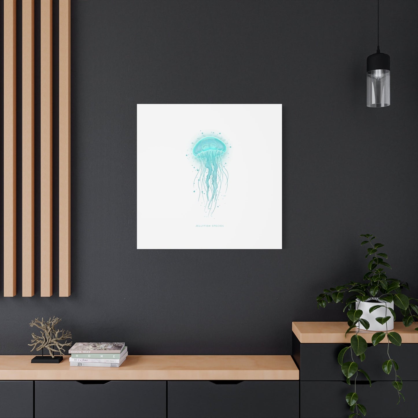 Bioluminescent Jellyfish Canvas | Glow Blob Design, Deep Sea Aesthetic - Atlas of Imaginary Worlds