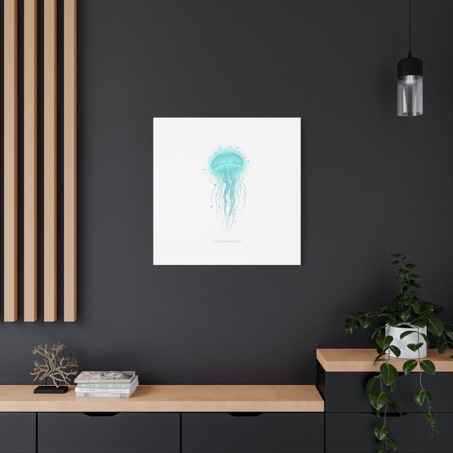 Bioluminescent Jellyfish Canvas | Glow Blob Design, Deep Sea Aesthetic - Atlas of Imaginary Worlds