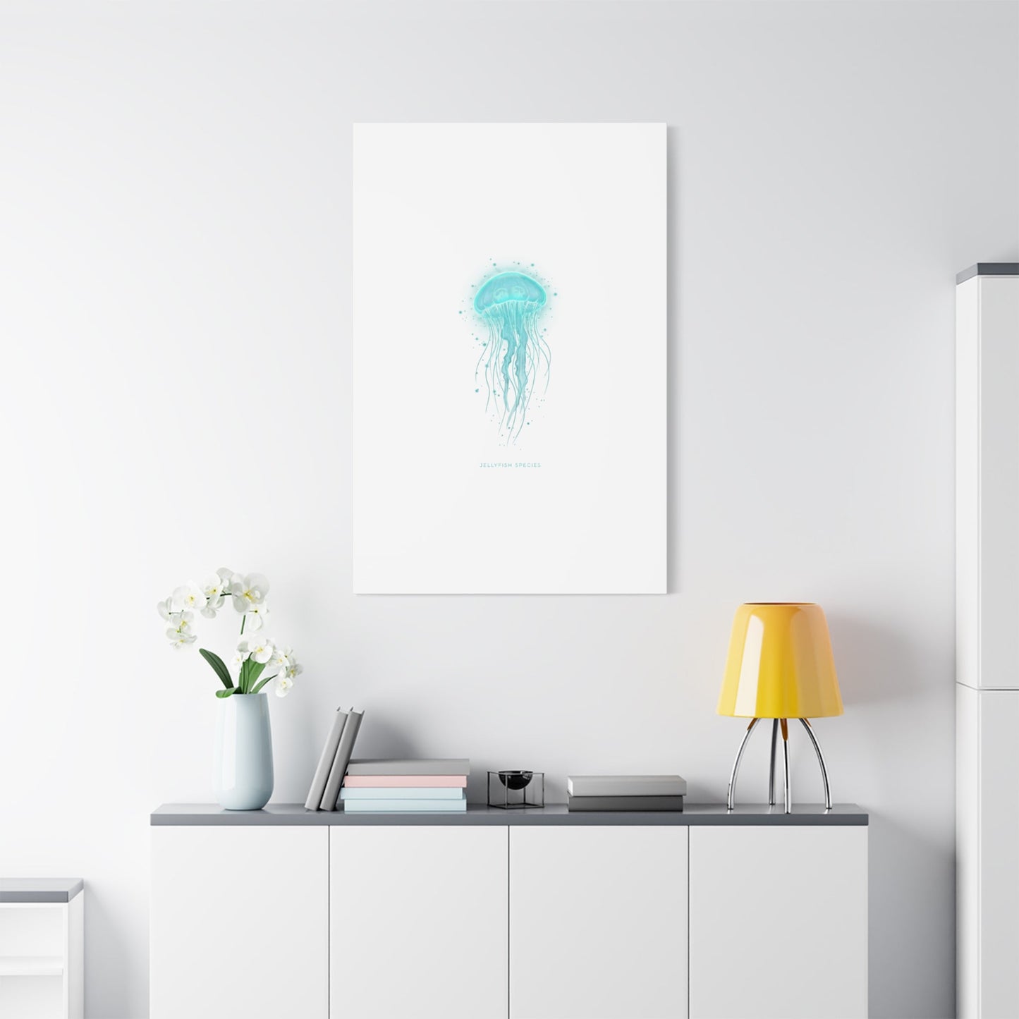Bioluminescent Jellyfish Canvas | Glow Blob Design, Deep Sea Aesthetic - Atlas of Imaginary Worlds
