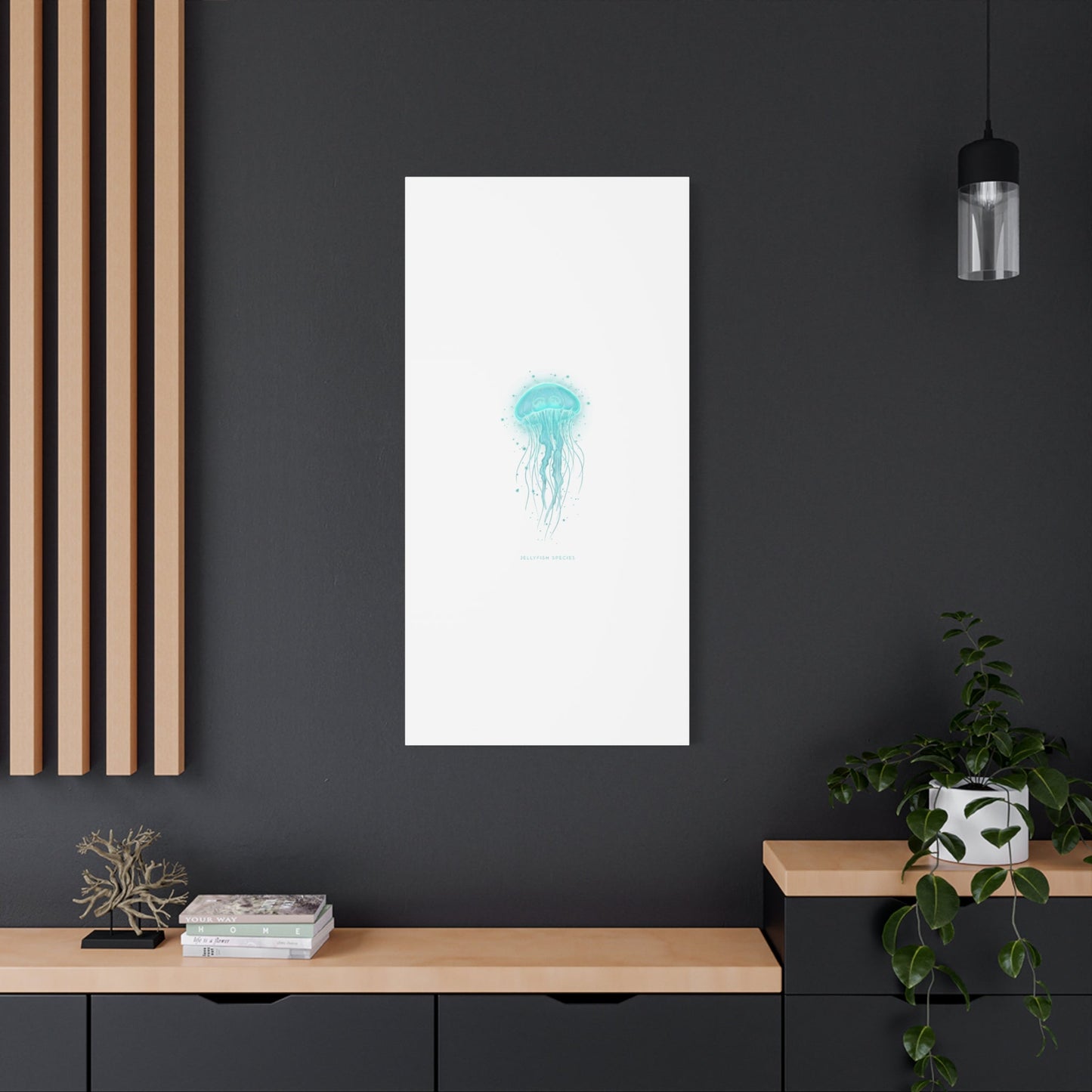 Bioluminescent Jellyfish Canvas | Glow Blob Design, Deep Sea Aesthetic - Atlas of Imaginary Worlds