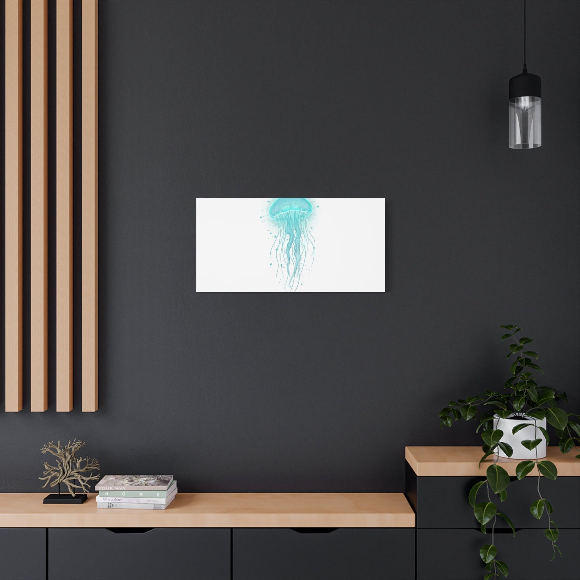 Bioluminescent Jellyfish Canvas | Glow Blob Design, Deep Sea Aesthetic - Atlas of Imaginary Worlds