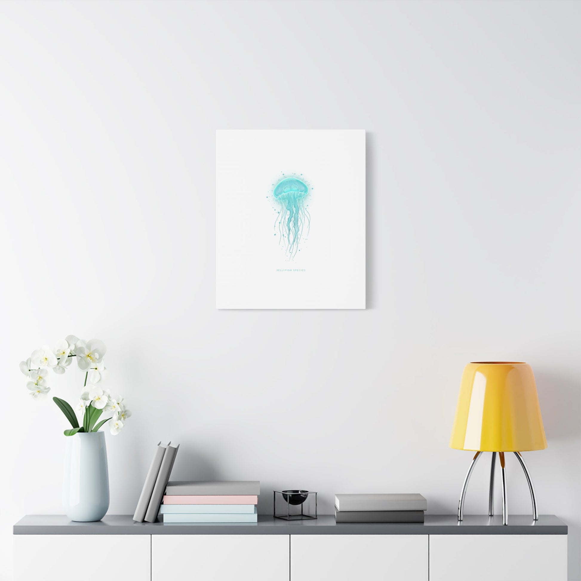 Bioluminescent Jellyfish Canvas | Glow Blob Design, Deep Sea Aesthetic - Atlas of Imaginary Worlds