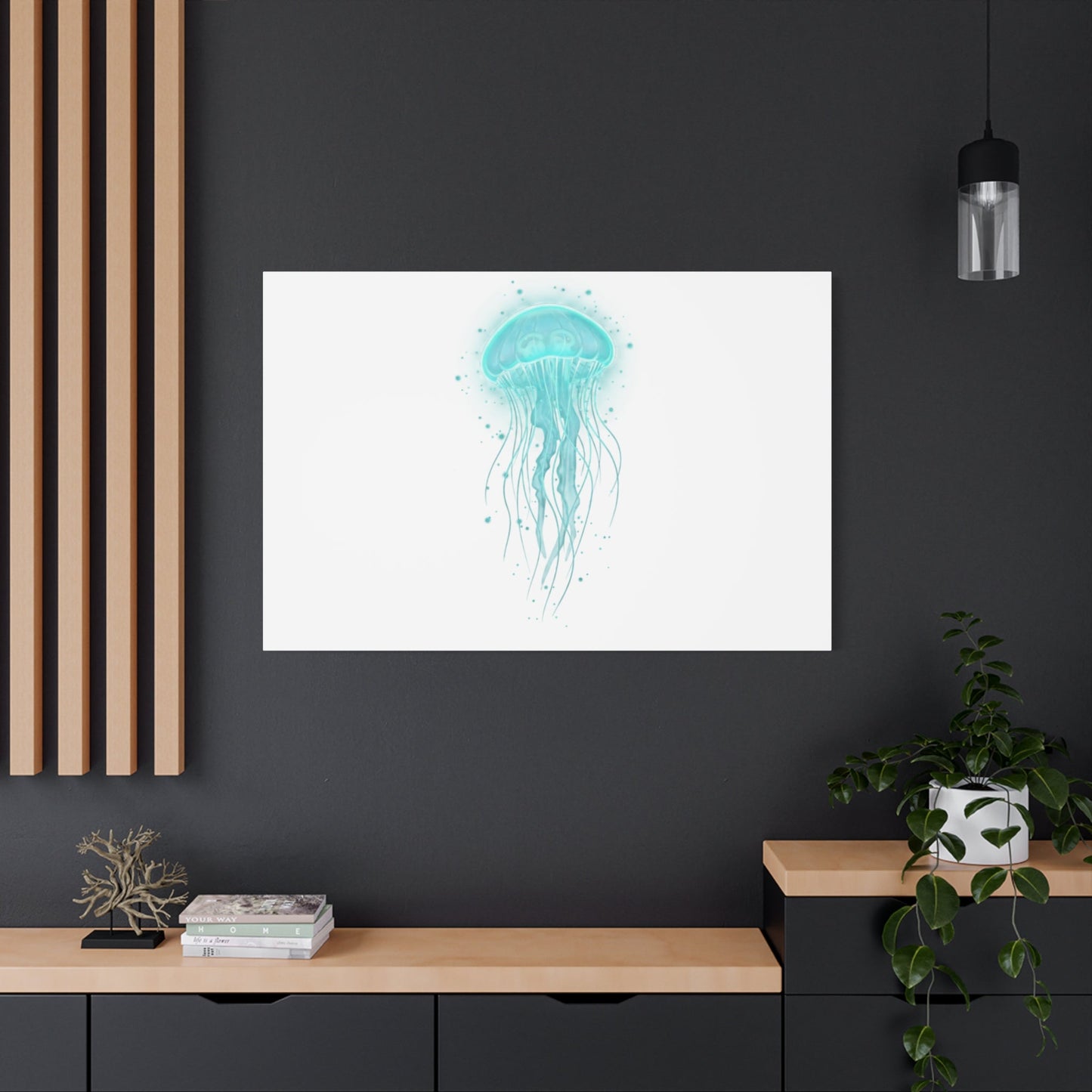 Bioluminescent Jellyfish Canvas | Glow Blob Design, Deep Sea Aesthetic - Atlas of Imaginary Worlds