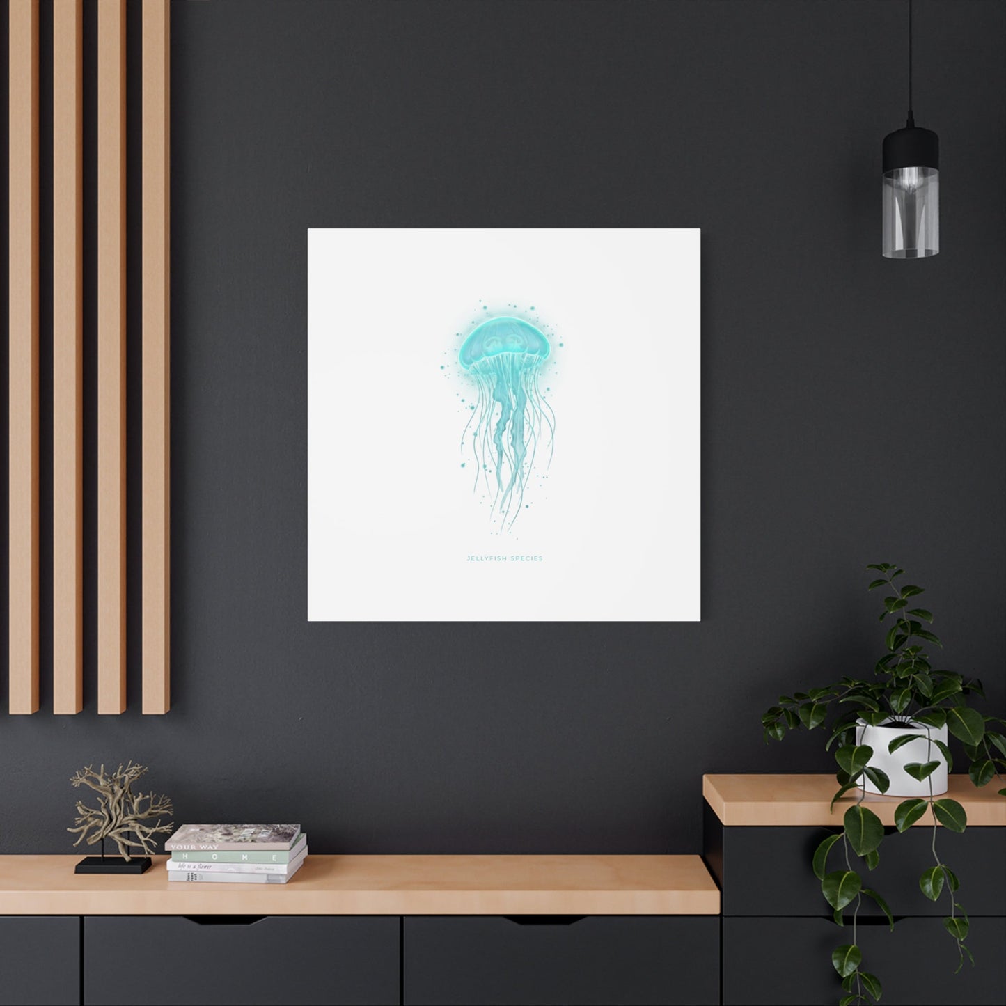 Bioluminescent Jellyfish Canvas | Glow Blob Design, Deep Sea Aesthetic - Atlas of Imaginary Worlds