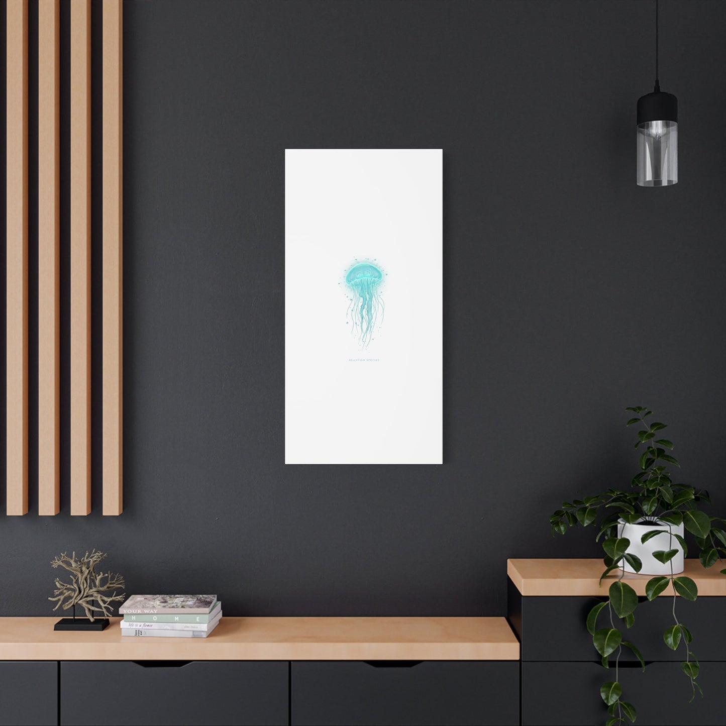 Bioluminescent Jellyfish Canvas | Glow Blob Design, Deep Sea Aesthetic - Atlas of Imaginary Worlds