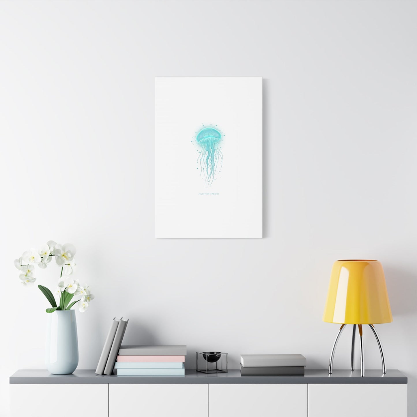 Bioluminescent Jellyfish Canvas | Glow Blob Design, Deep Sea Aesthetic - Atlas of Imaginary Worlds