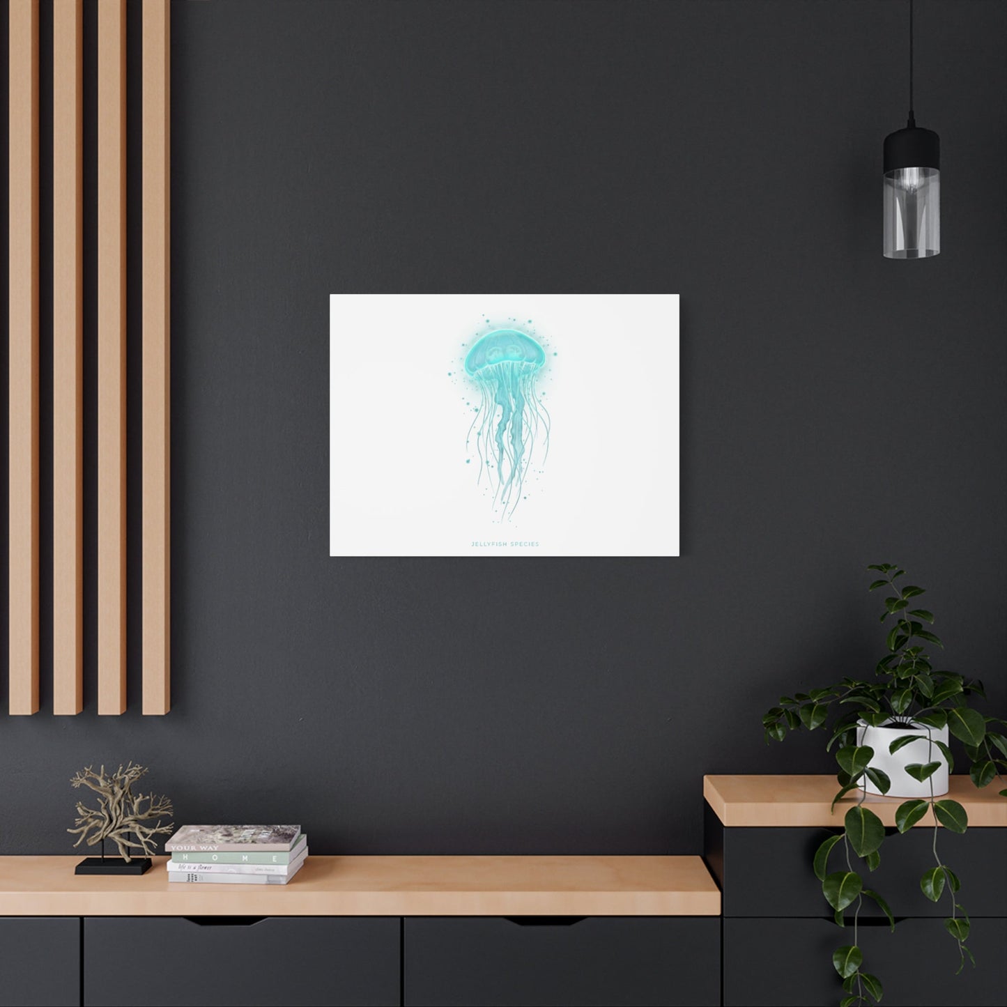 Bioluminescent Jellyfish Canvas | Glow Blob Design, Deep Sea Aesthetic - Atlas of Imaginary Worlds