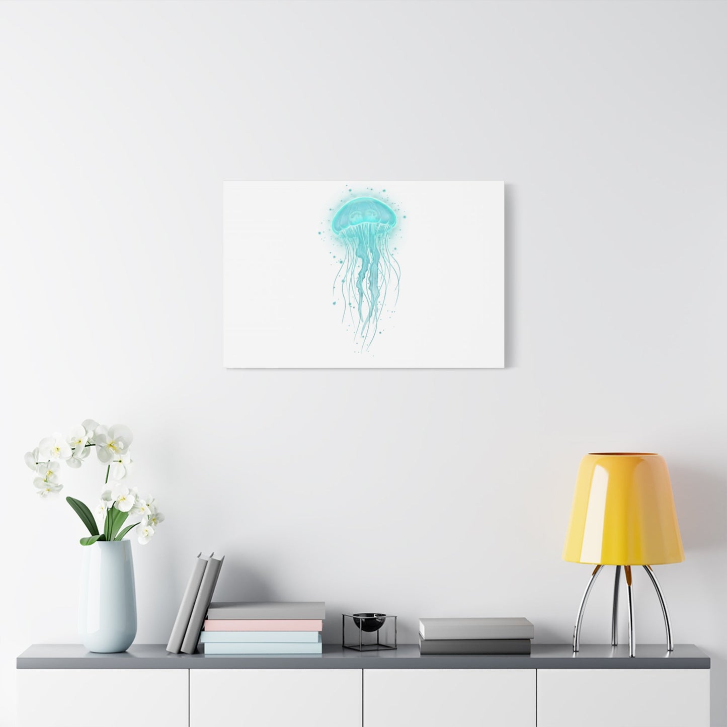 Bioluminescent Jellyfish Canvas | Glow Blob Design, Deep Sea Aesthetic - Atlas of Imaginary Worlds