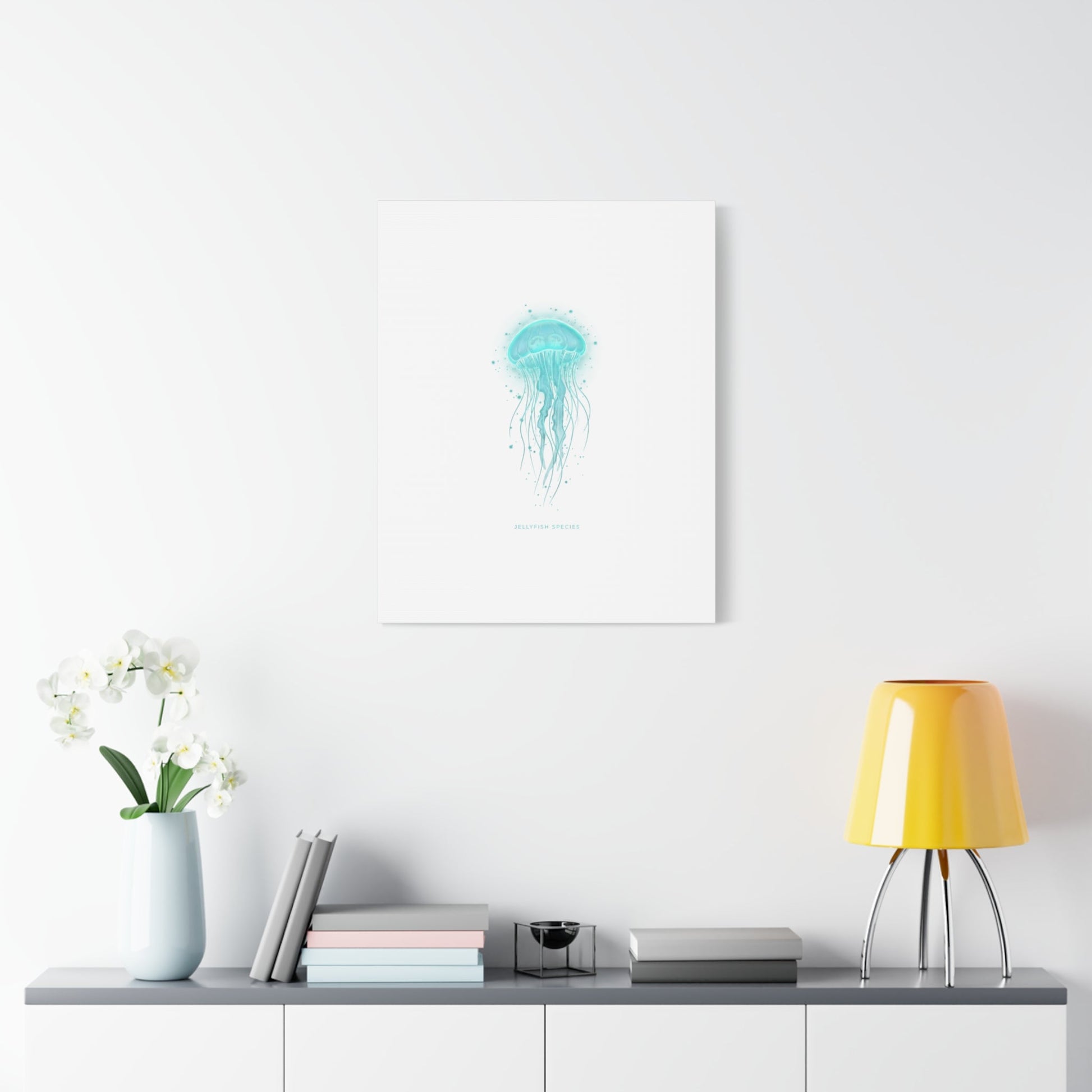 Bioluminescent Jellyfish Canvas | Glow Blob Design, Deep Sea Aesthetic - Atlas of Imaginary Worlds