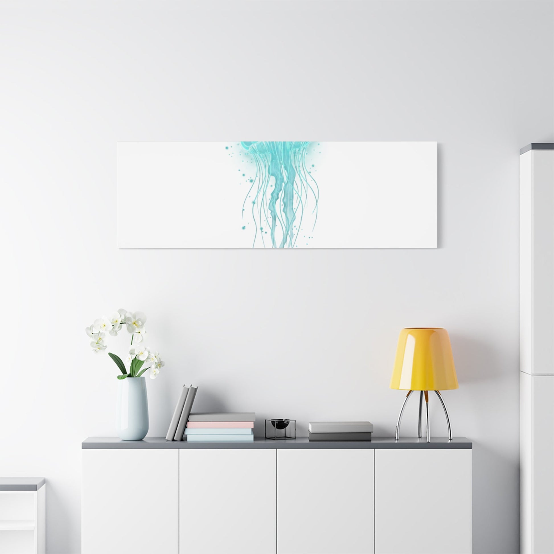 Bioluminescent Jellyfish Canvas | Glow Blob Design, Deep Sea Aesthetic - Atlas of Imaginary Worlds