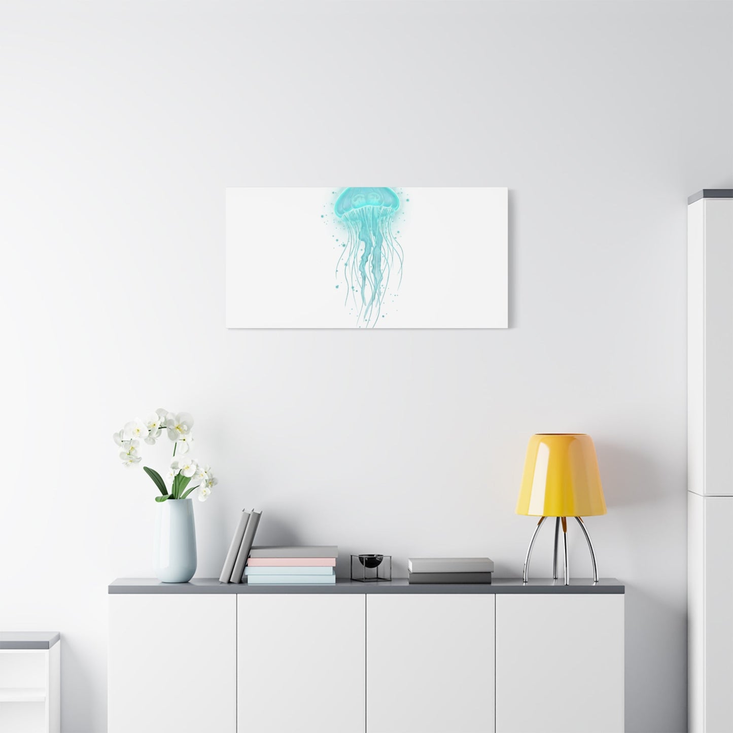 Bioluminescent Jellyfish Canvas | Glow Blob Design, Deep Sea Aesthetic - Atlas of Imaginary Worlds