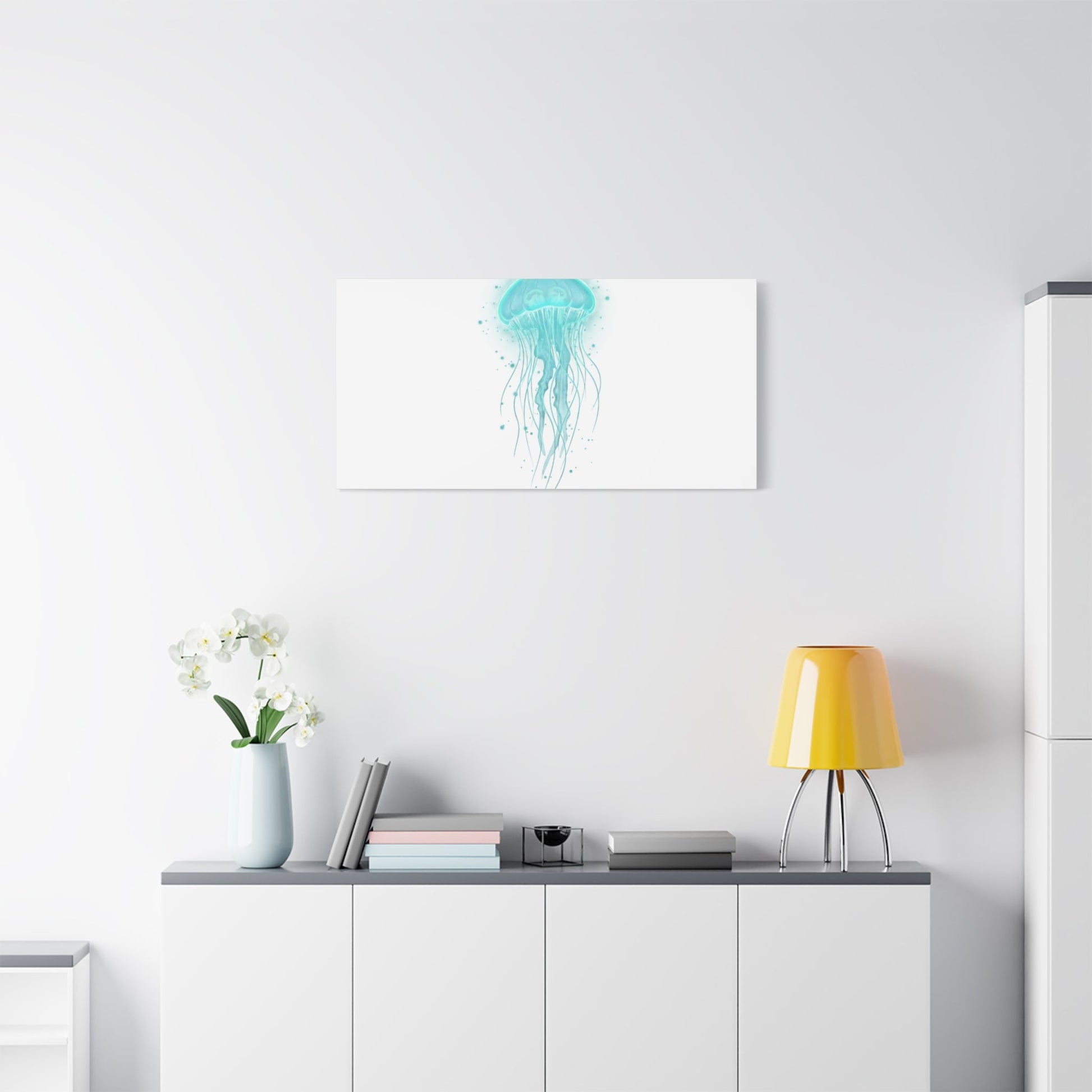 Bioluminescent Jellyfish Canvas | Glow Blob Design, Deep Sea Aesthetic - Atlas of Imaginary Worlds