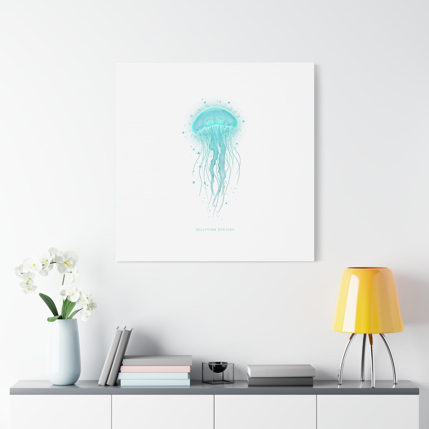 Bioluminescent Jellyfish Canvas | Glow Blob Design, Deep Sea Aesthetic - Atlas of Imaginary Worlds