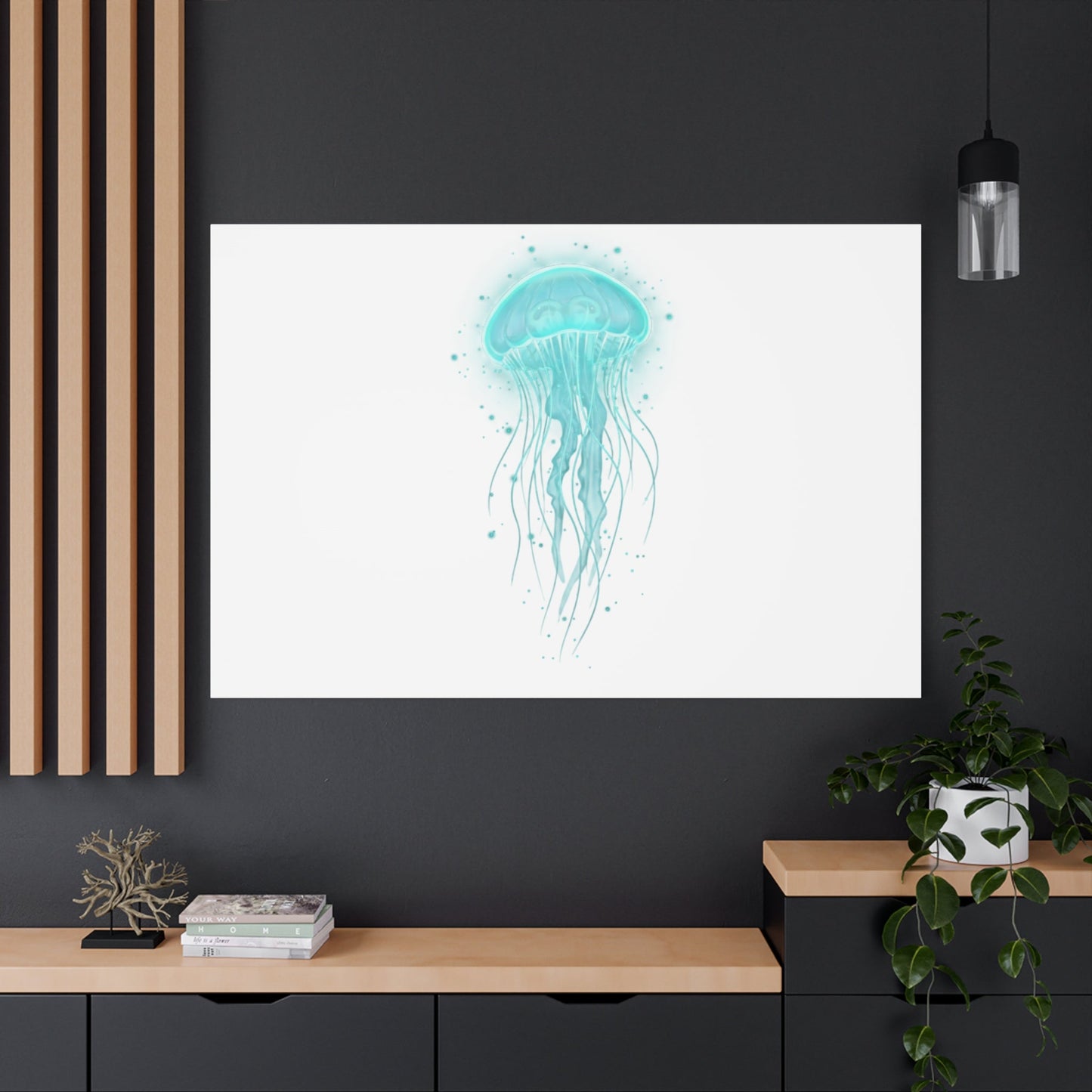 Bioluminescent Jellyfish Canvas | Glow Blob Design, Deep Sea Aesthetic - Atlas of Imaginary Worlds