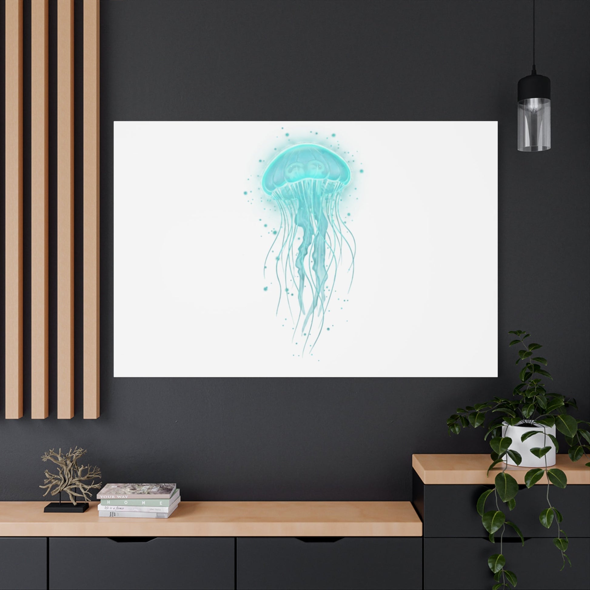 Bioluminescent Jellyfish Canvas | Glow Blob Design, Deep Sea Aesthetic - Atlas of Imaginary Worlds