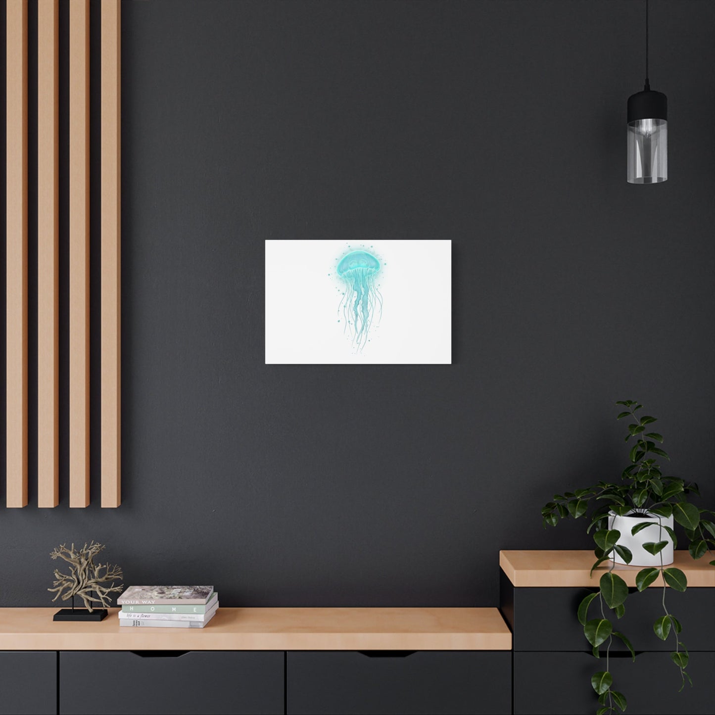 Bioluminescent Jellyfish Canvas | Glow Blob Design, Deep Sea Aesthetic - Atlas of Imaginary Worlds