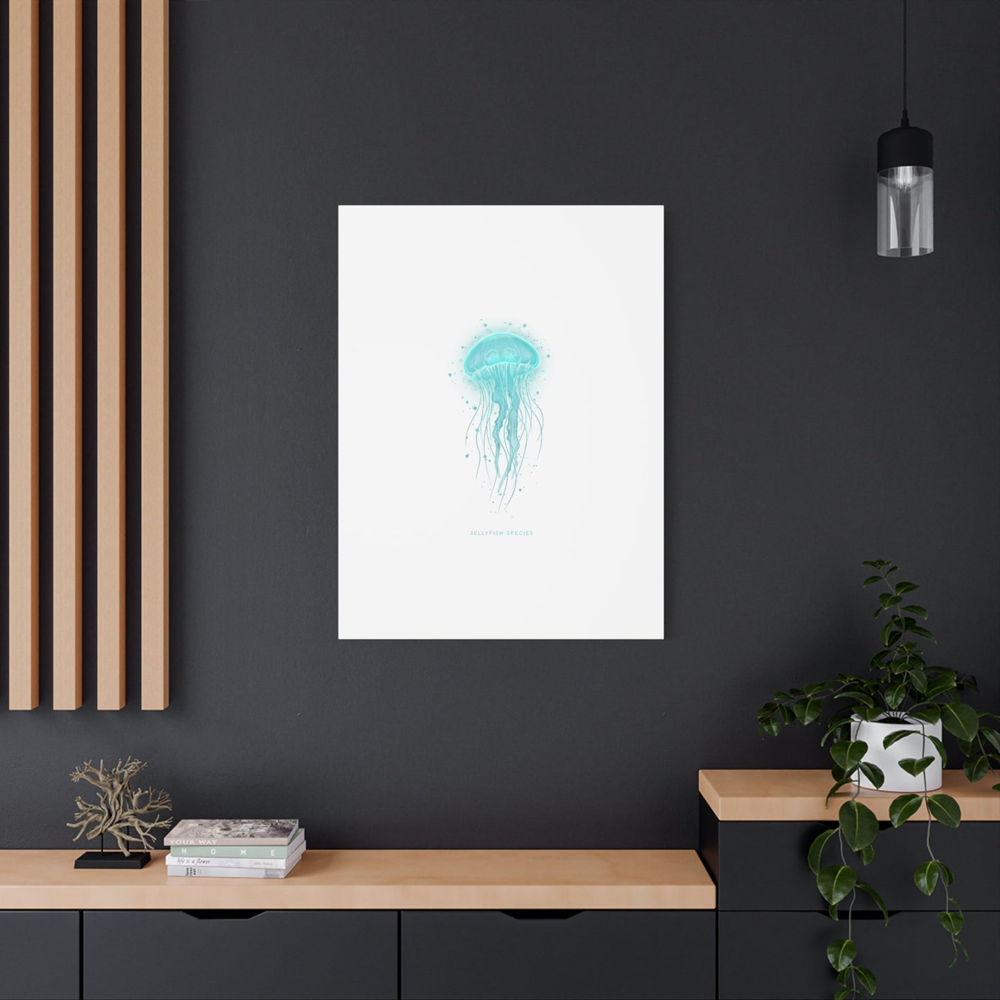 Bioluminescent Jellyfish Canvas | Glow Blob Design, Deep Sea Aesthetic - Atlas of Imaginary Worlds
