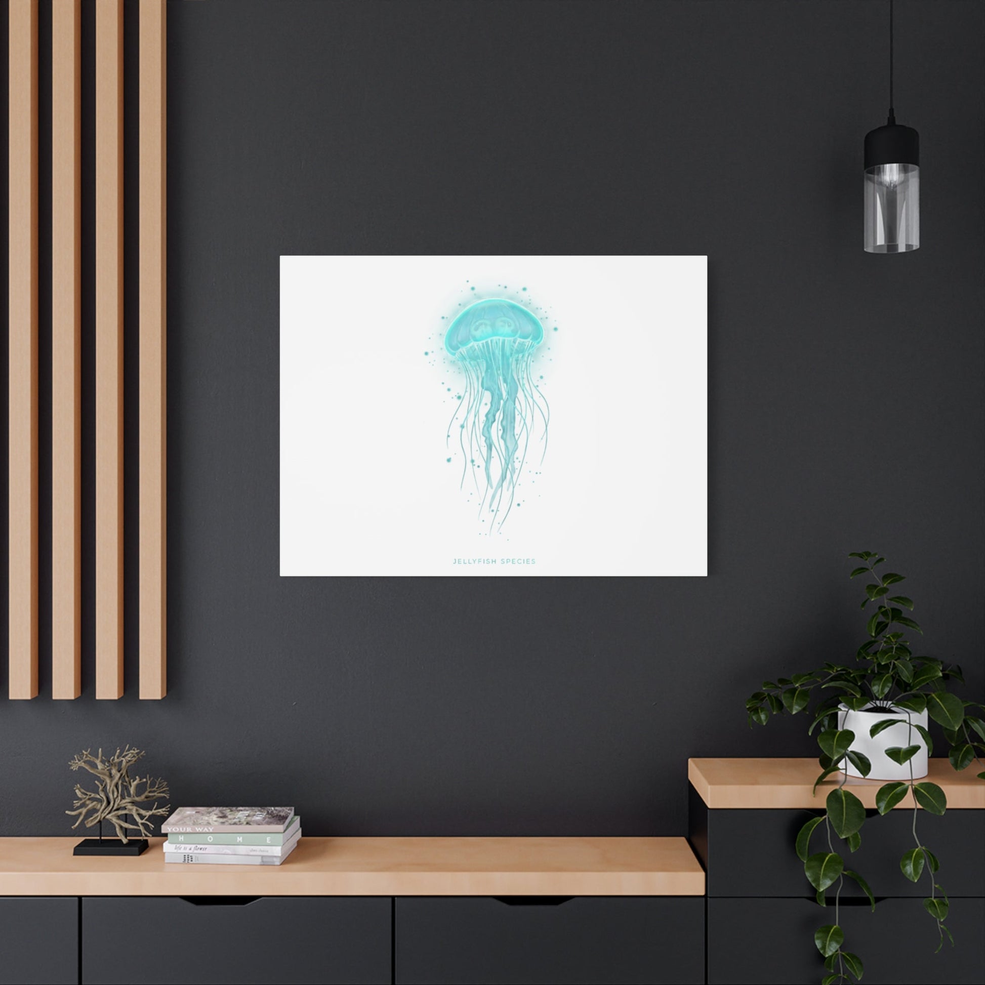 Bioluminescent Jellyfish Canvas | Glow Blob Design, Deep Sea Aesthetic - Atlas of Imaginary Worlds