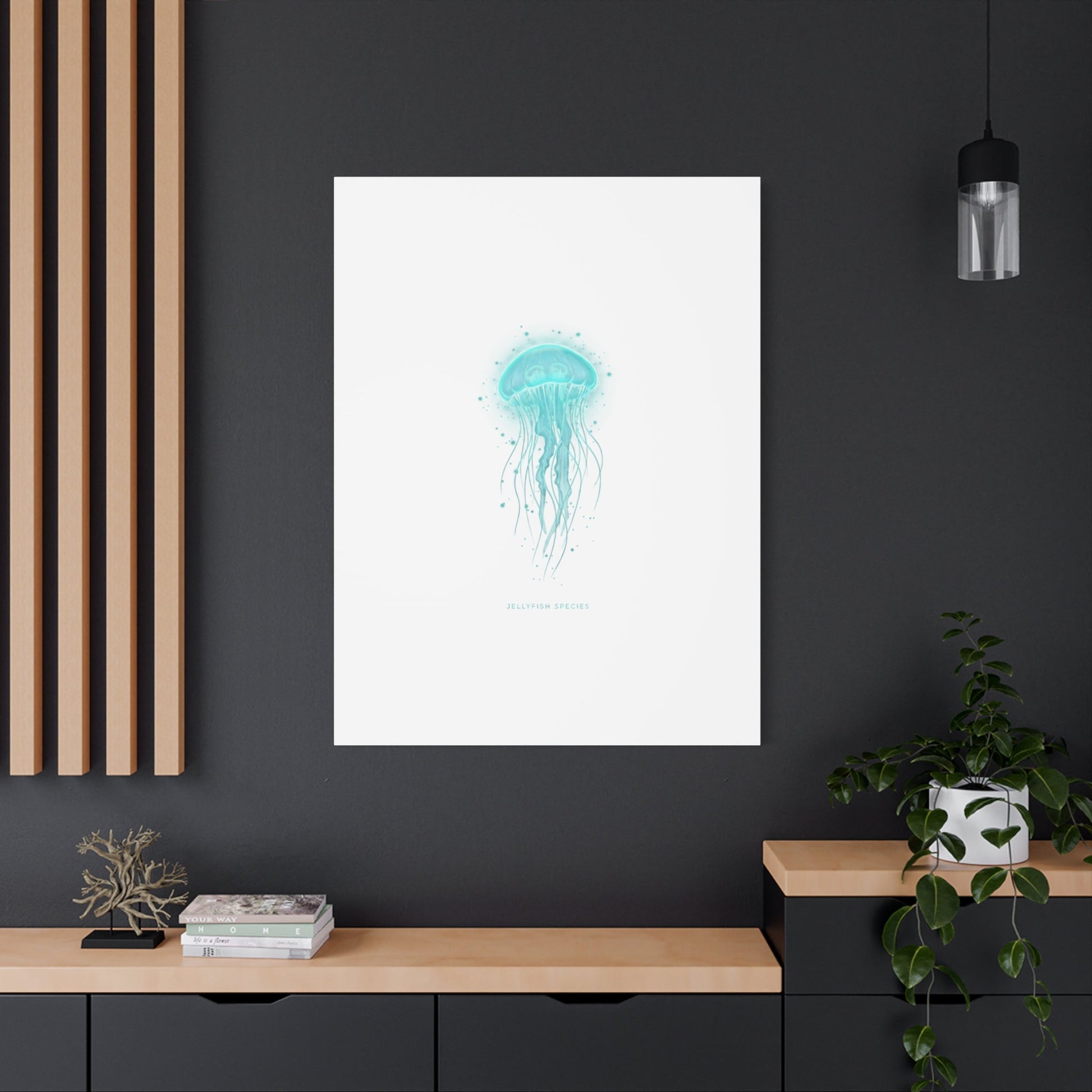 Bioluminescent Jellyfish Canvas | Glow Blob Design, Deep Sea Aesthetic - Atlas of Imaginary Worlds
