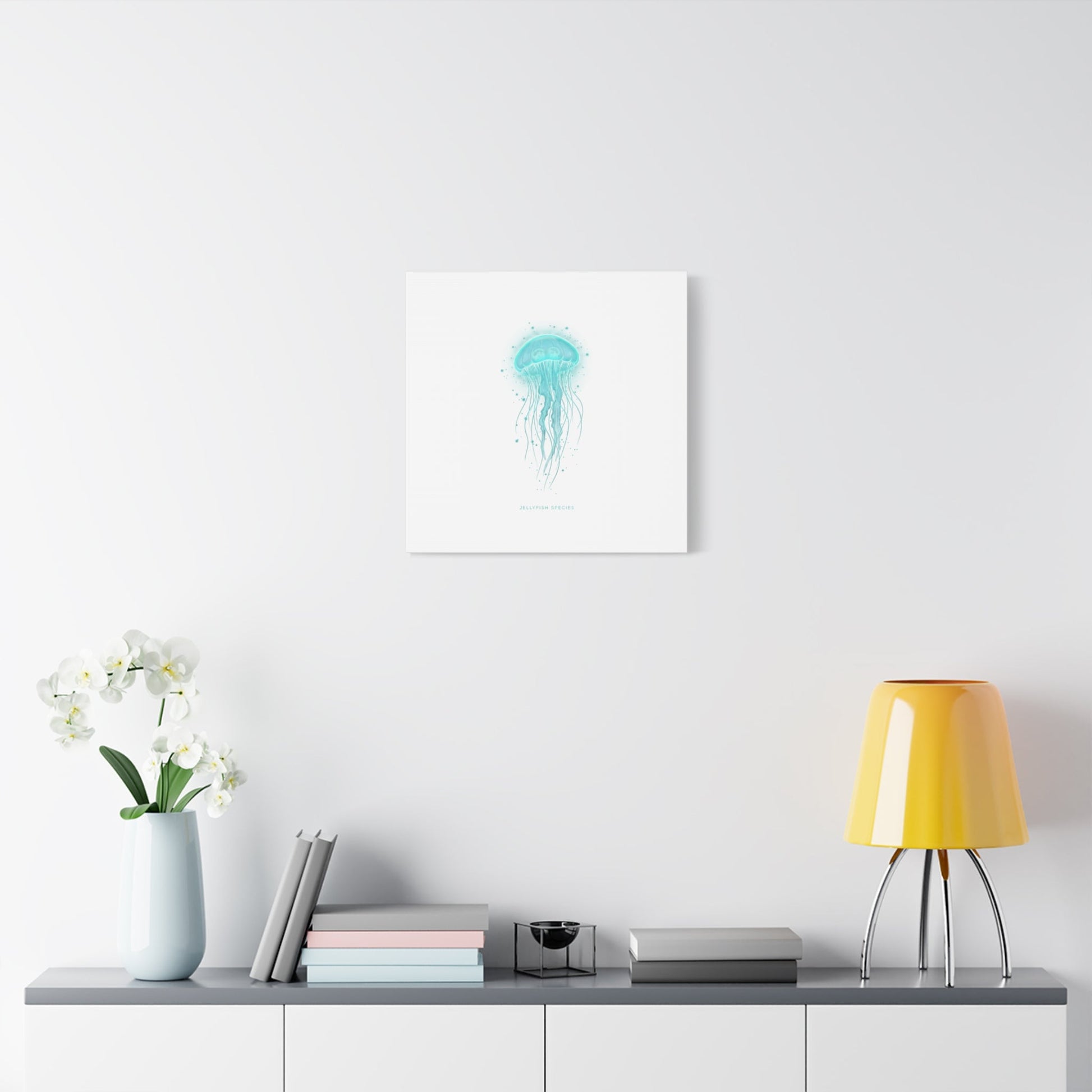 Bioluminescent Jellyfish Canvas | Glow Blob Design, Deep Sea Aesthetic - Atlas of Imaginary Worlds