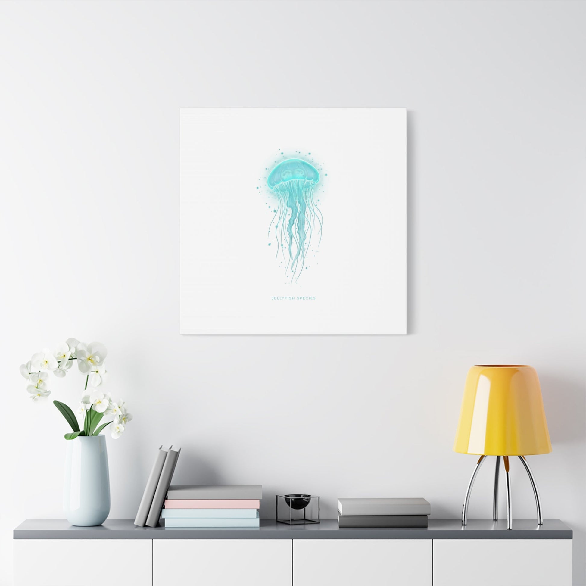Bioluminescent Jellyfish Canvas | Glow Blob Design, Deep Sea Aesthetic - Atlas of Imaginary Worlds