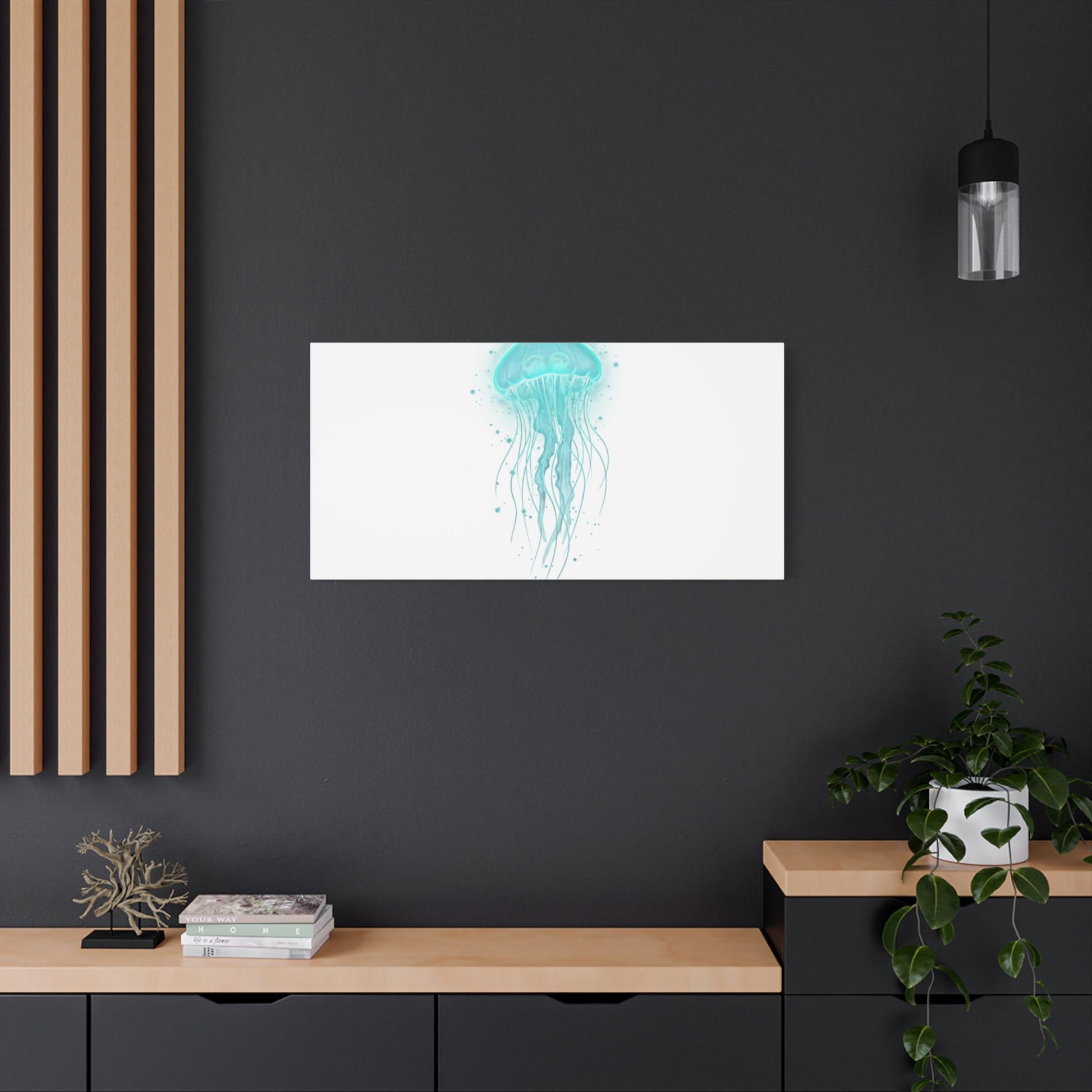 Bioluminescent Jellyfish Canvas | Glow Blob Design, Deep Sea Aesthetic - Atlas of Imaginary Worlds