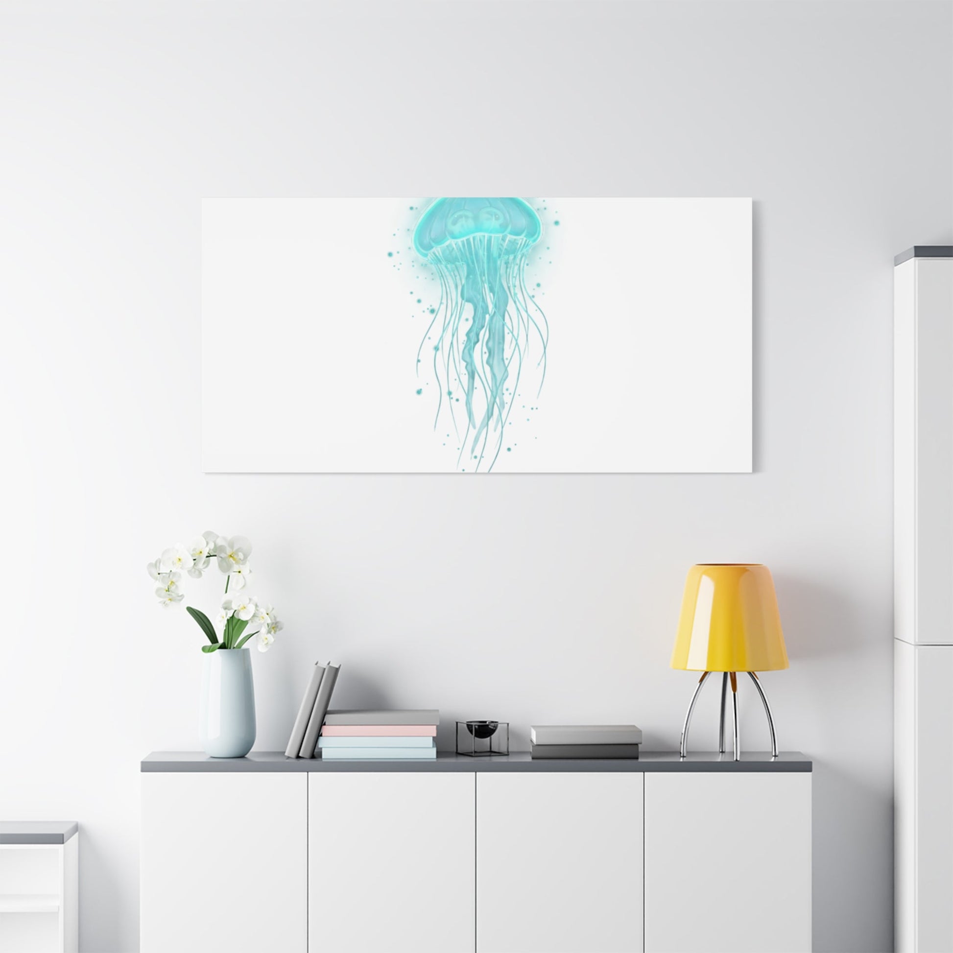Bioluminescent Jellyfish Canvas | Glow Blob Design, Deep Sea Aesthetic - Atlas of Imaginary Worlds