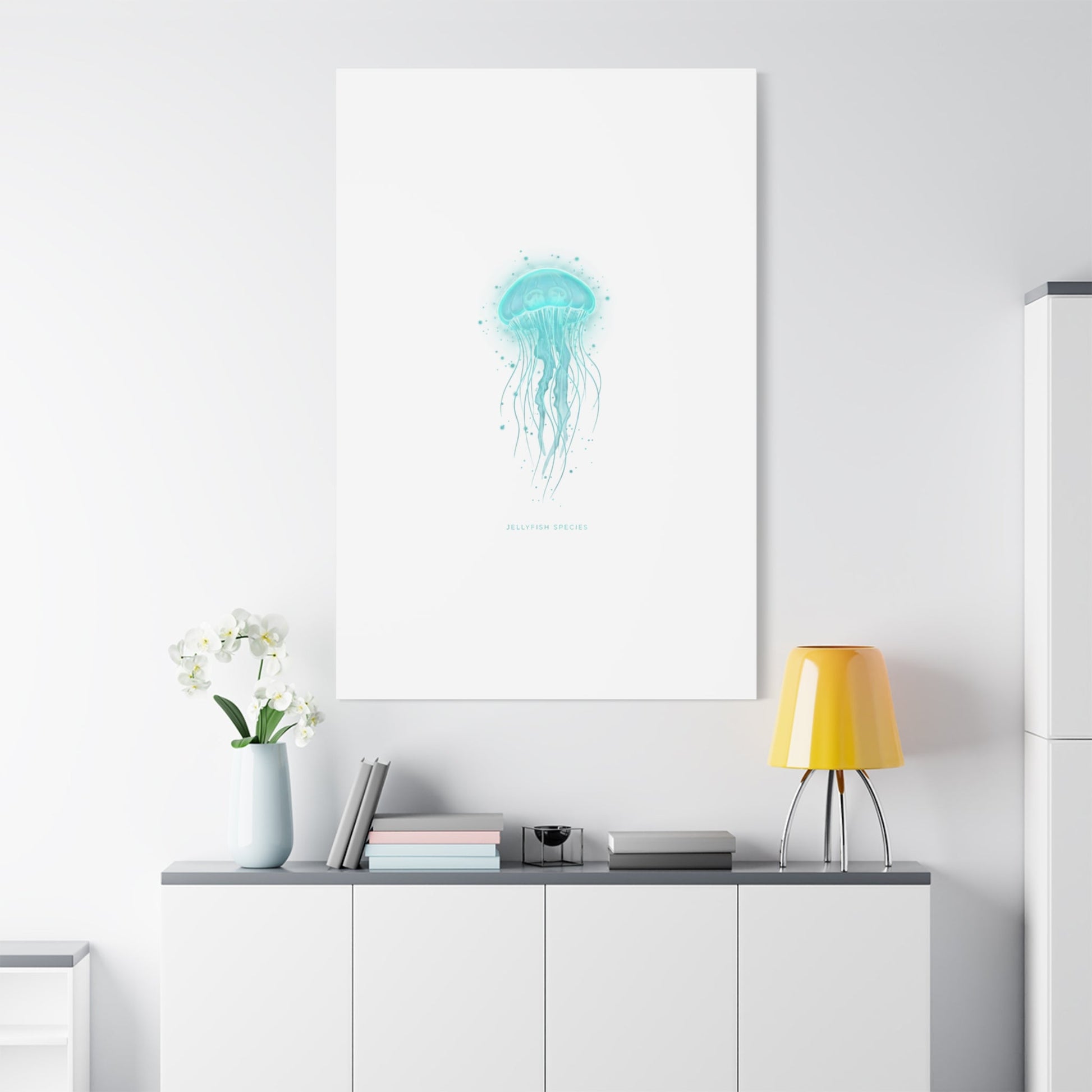 Bioluminescent Jellyfish Canvas | Glow Blob Design, Deep Sea Aesthetic - Atlas of Imaginary Worlds