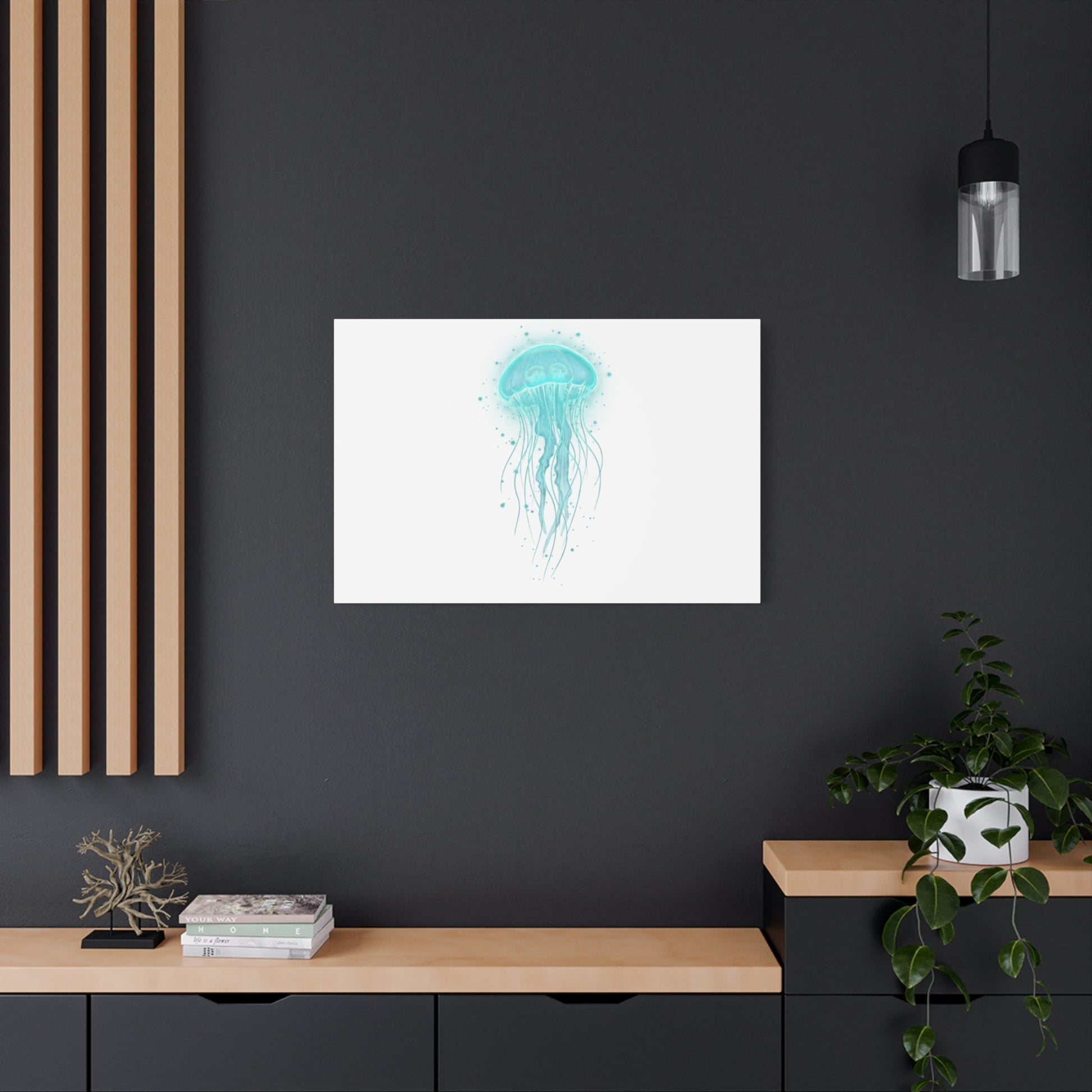 Bioluminescent Jellyfish Canvas | Glow Blob Design, Deep Sea Aesthetic - Atlas of Imaginary Worlds