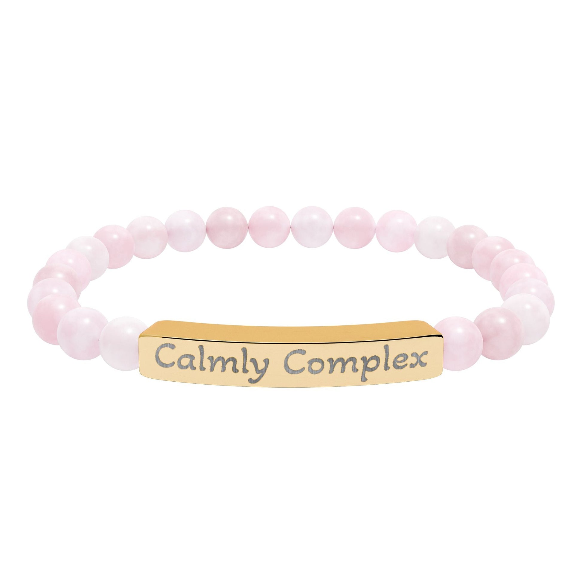 'Calmly complex' - Engraved Natural Stone Bar Bracelet - Atlas of Imaginary Worlds