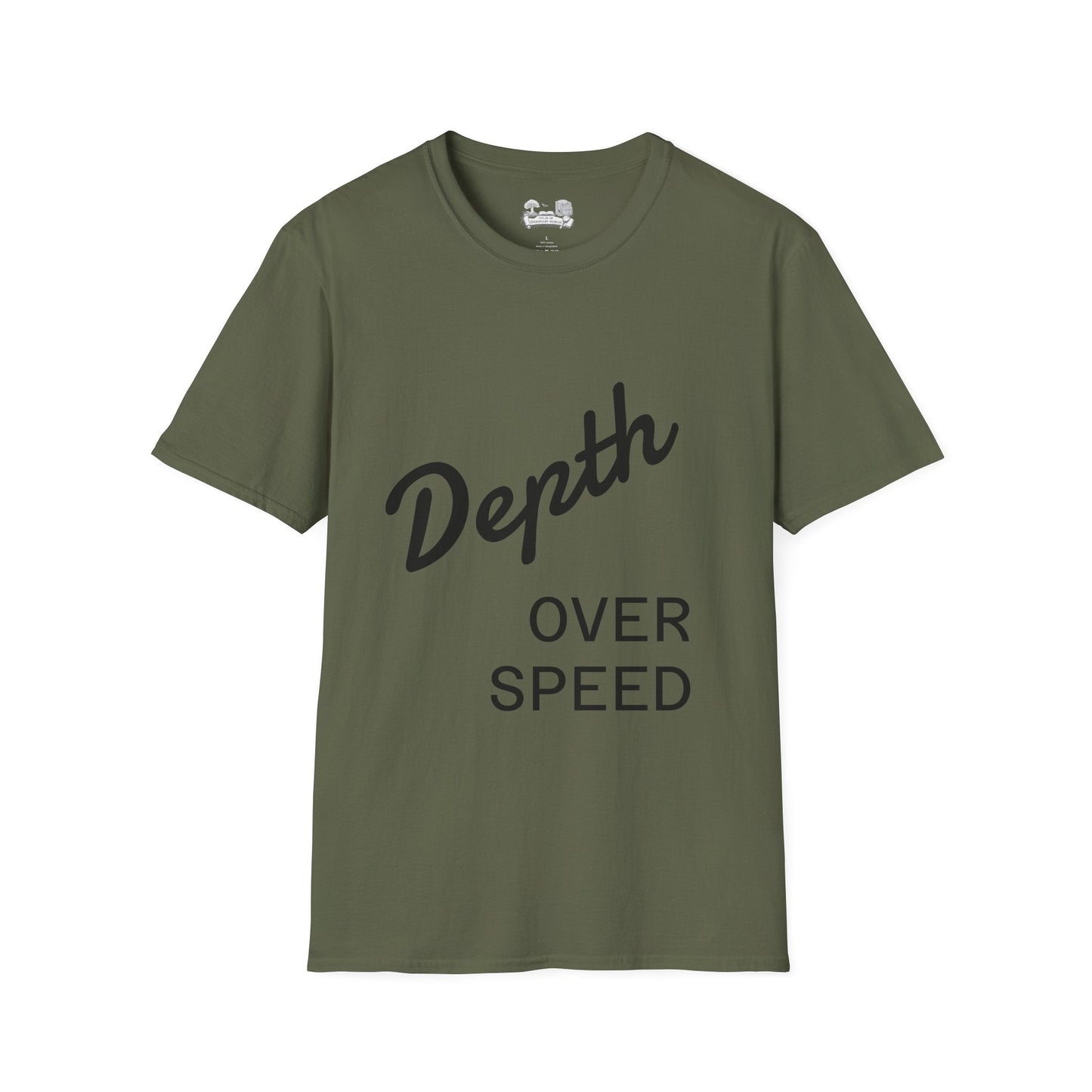 Depth Over Speed T-Shirt — Inspirational Casual Tee - Atlas of Imaginary Worlds
