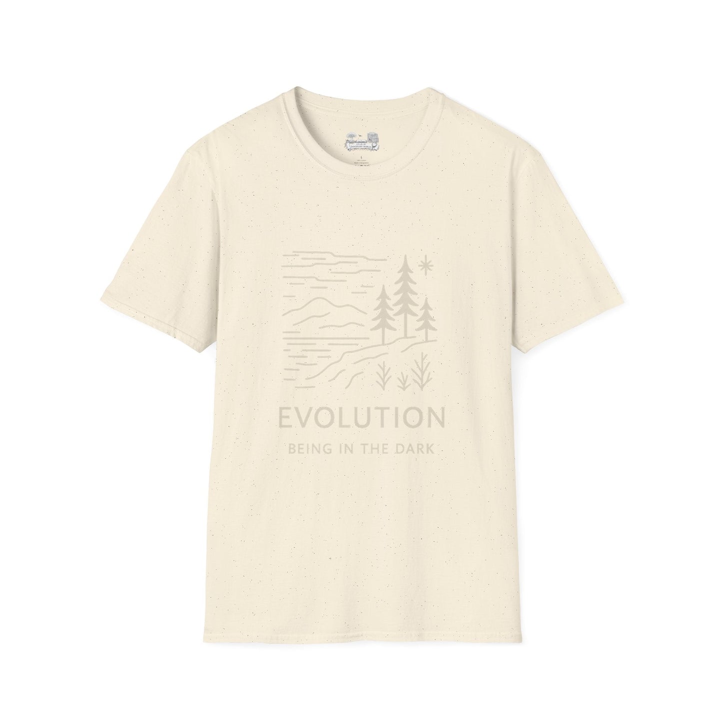 Evolution Nature T‑Shirt — 'EVOLUTION: Rising in the Dark' Minimal Forest Graphic - Atlas of Imaginary Worlds