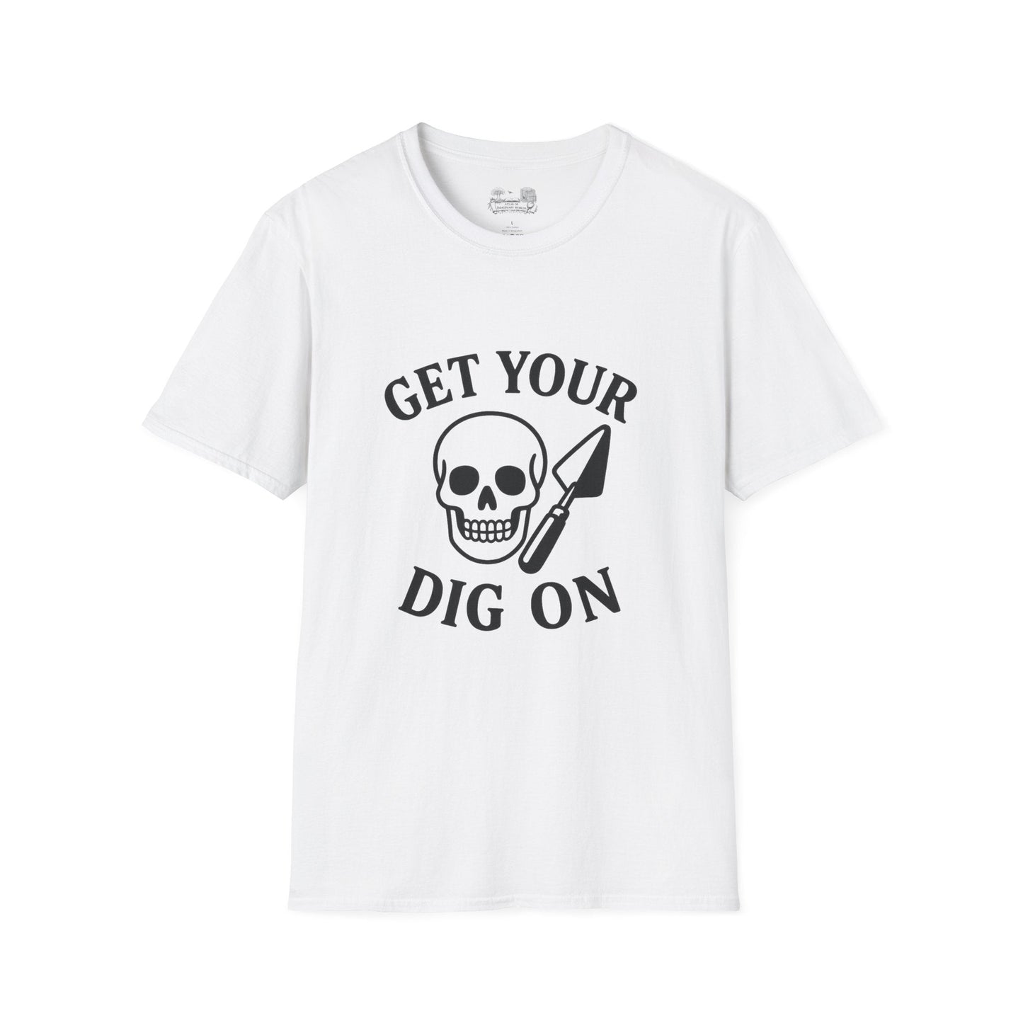 Get Your Dig On T-Shirt — Skull & Shovel Archaeology Graphic Tee - Atlas of Imaginary Worlds
