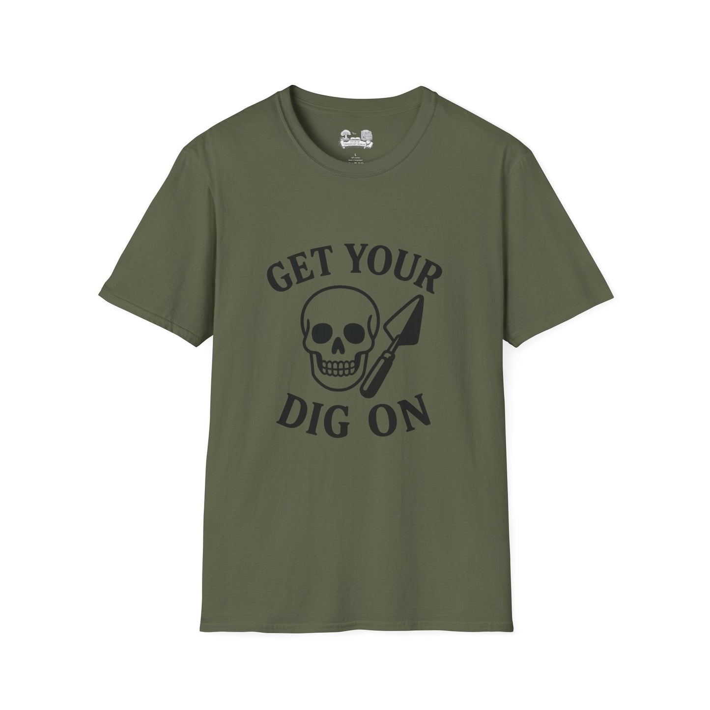Get Your Dig On T-Shirt — Skull & Shovel Archaeology Graphic Tee - Atlas of Imaginary Worlds