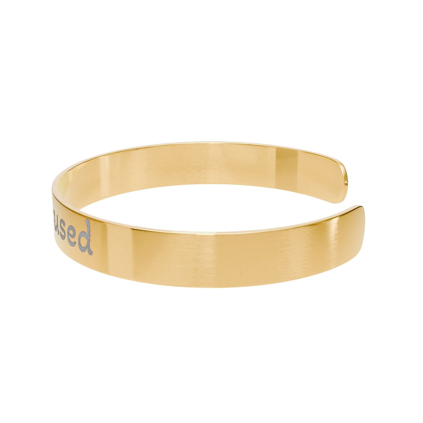 "Hyperfocused" - Gold Engraved Cuff Bracelet - Atlas of Imaginary Worlds