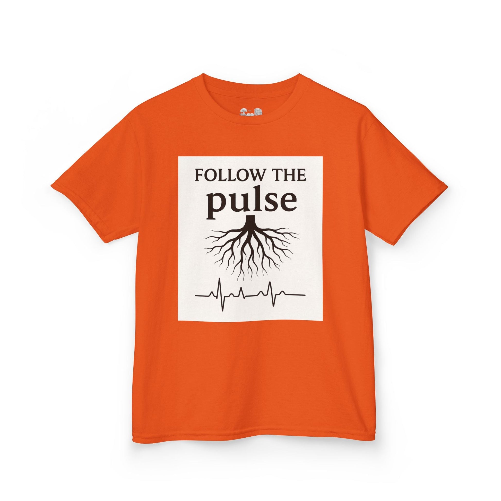 Kids T-Shirt — "Follow the Pulse" Tree Roots & Heartbeat Graphic - Atlas of Imaginary Worlds