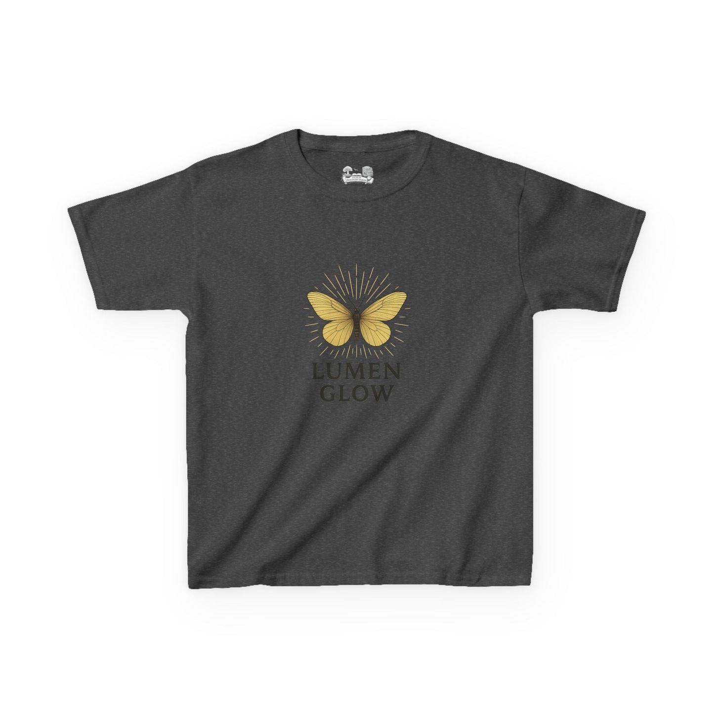 Kids Tee — Golden Butterfly 'Lumen Glow' Minimal Graphic - Atlas of Imaginary Worlds