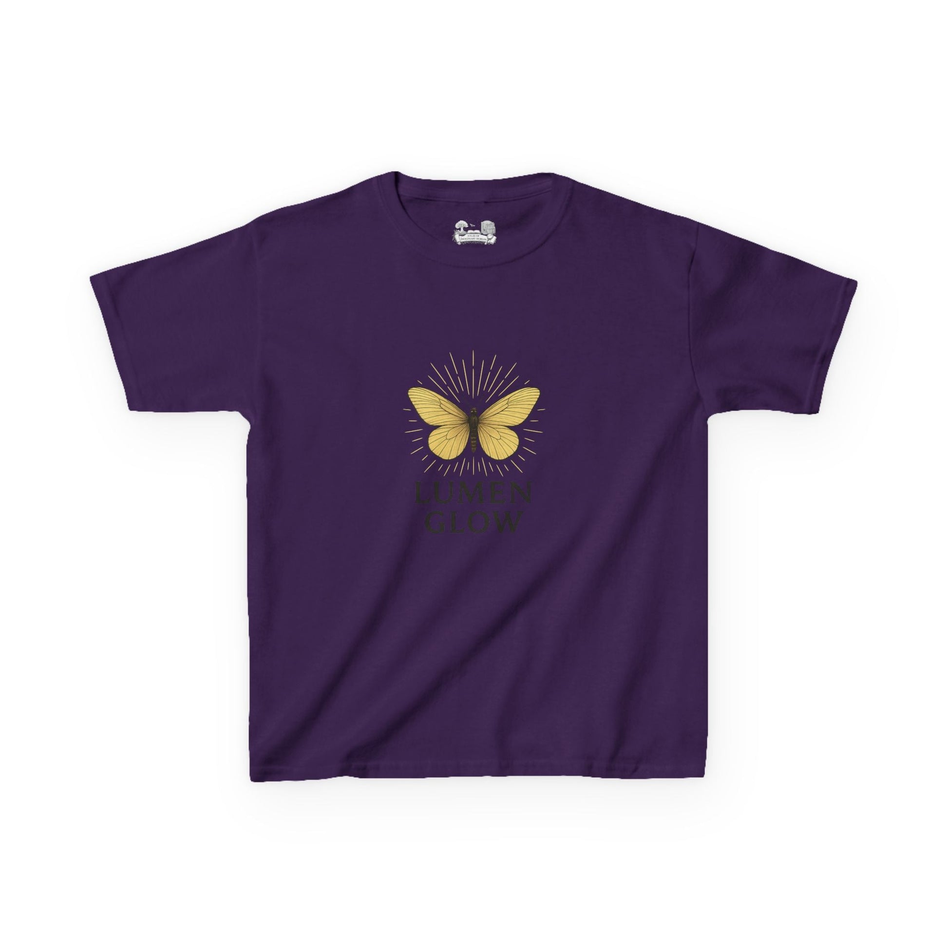 Kids Tee — Golden Butterfly 'Lumen Glow' Minimal Graphic - Atlas of Imaginary Worlds