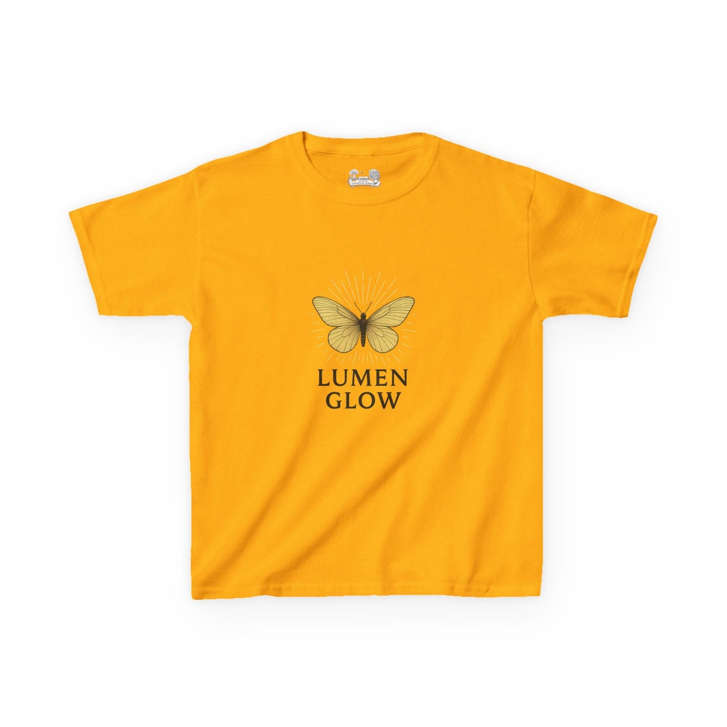 Kids Tee — Golden Butterfly 'Lumen Glow' Minimal Graphic - Atlas of Imaginary Worlds