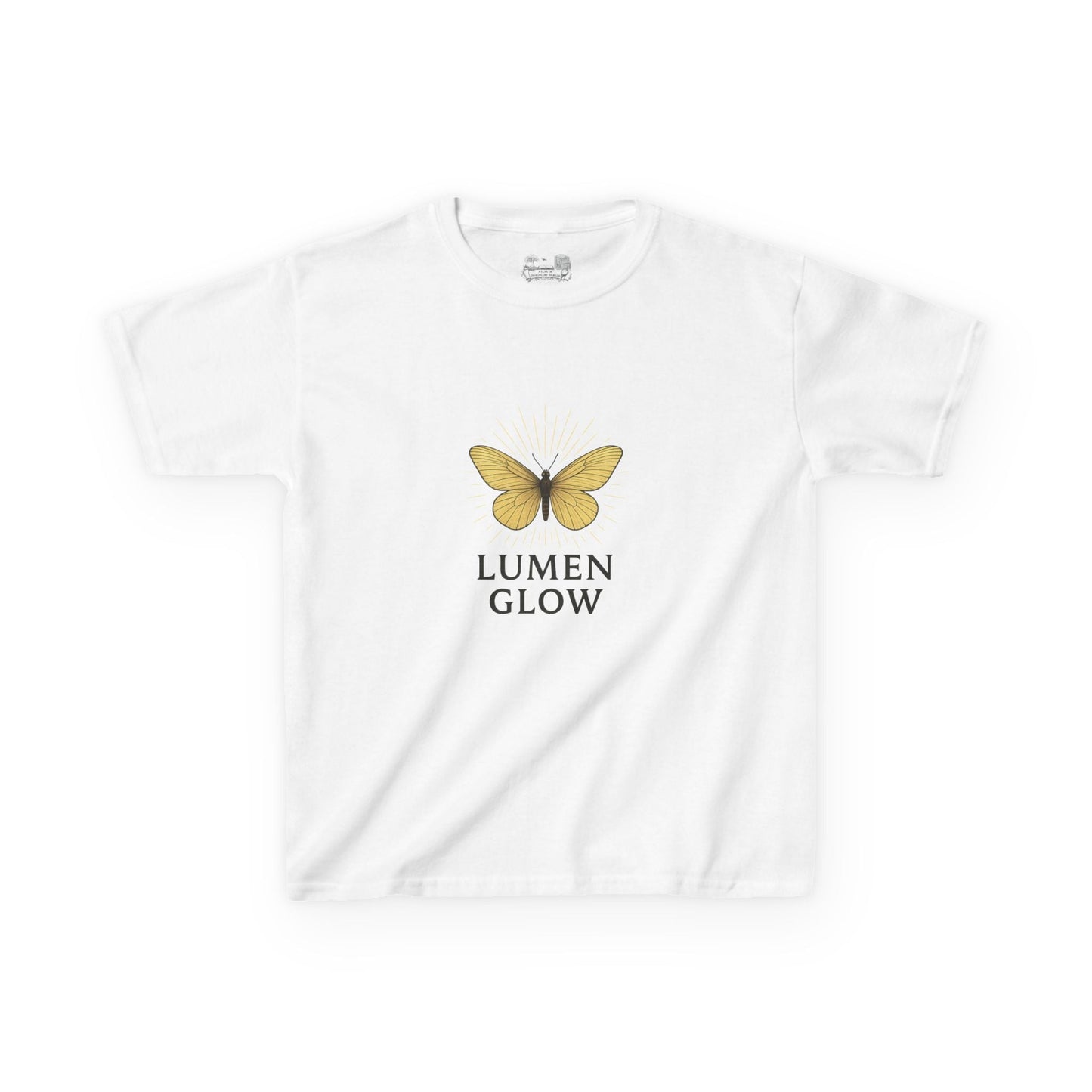 Kids Tee — Golden Butterfly 'Lumen Glow' Minimal Graphic - Atlas of Imaginary Worlds