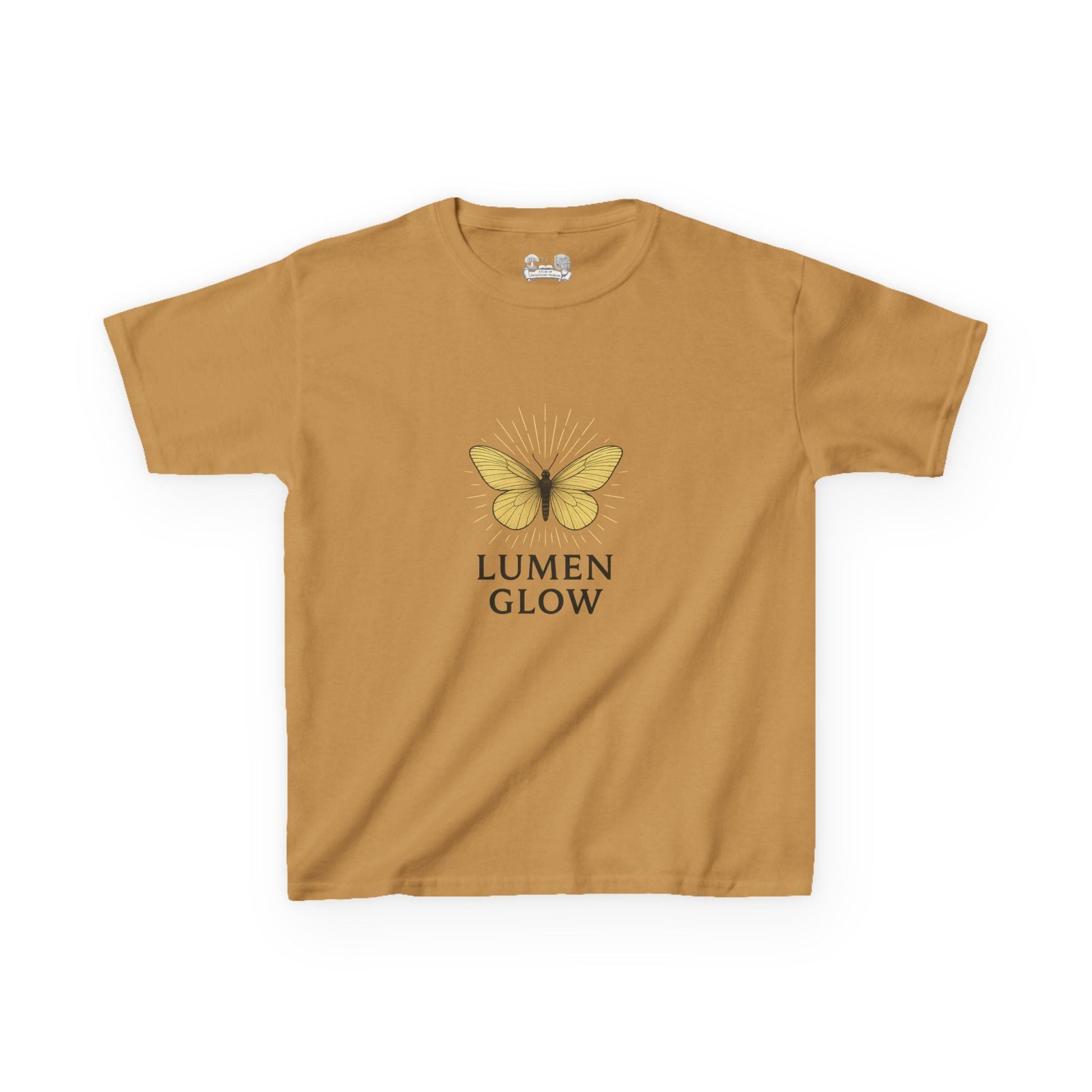 Kids Tee — Golden Butterfly 'Lumen Glow' Minimal Graphic - Atlas of Imaginary Worlds