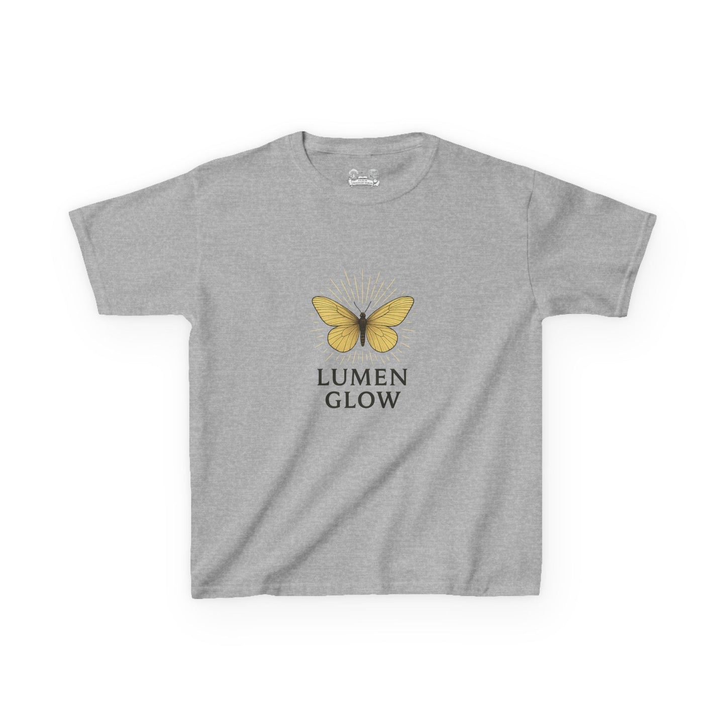 Kids Tee — Golden Butterfly 'Lumen Glow' Minimal Graphic - Atlas of Imaginary Worlds